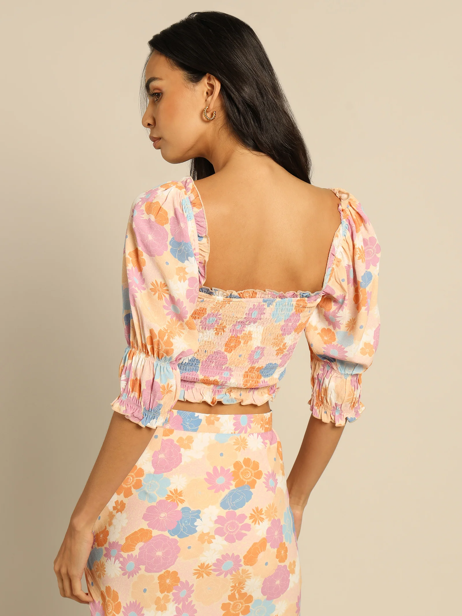 Daisy Puff-Sleeve Peasant Top - Image 5