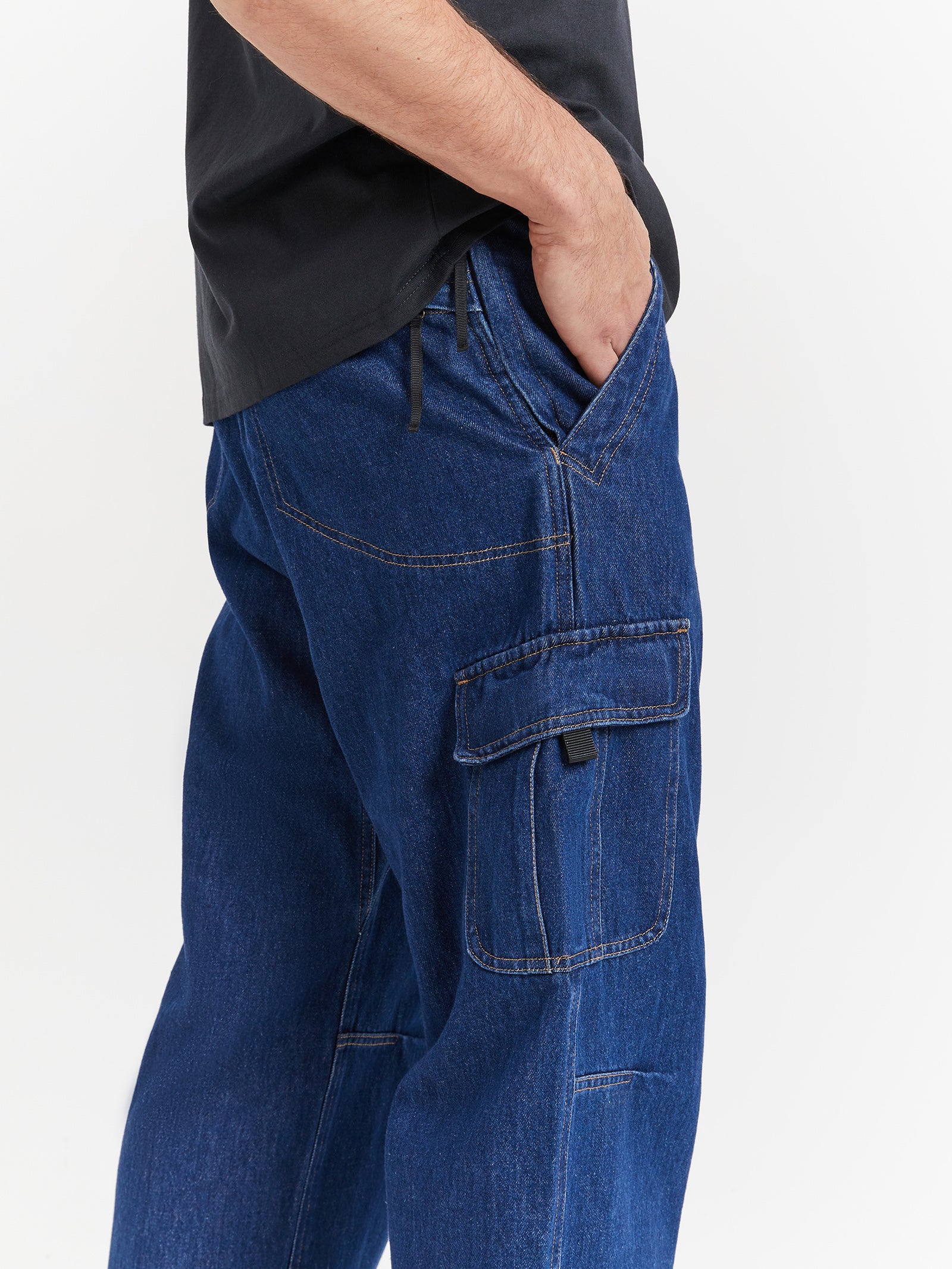Denim Loose Cargo Pants - Image 3