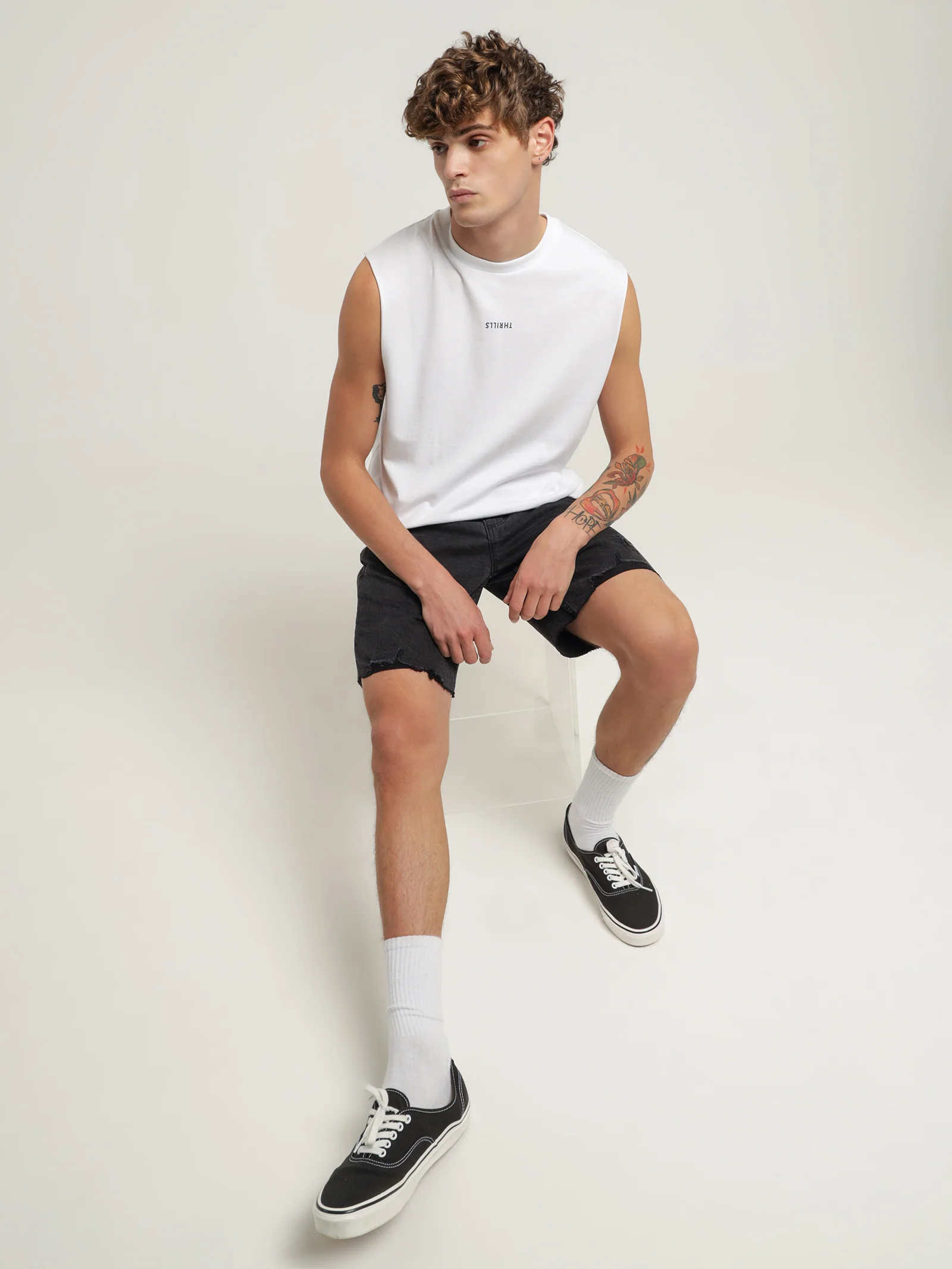 Destroyed Bones Denim Shorts - Image 2