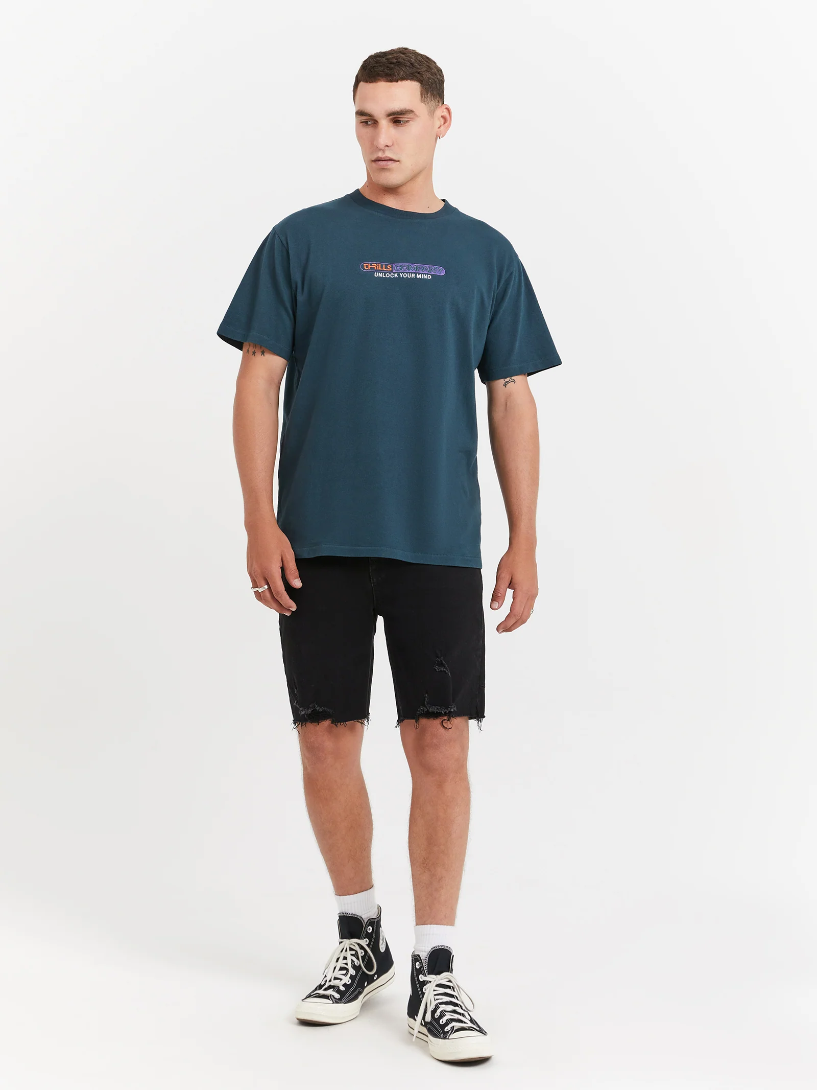 Destroyed Bones Denim Shorts - Image 2