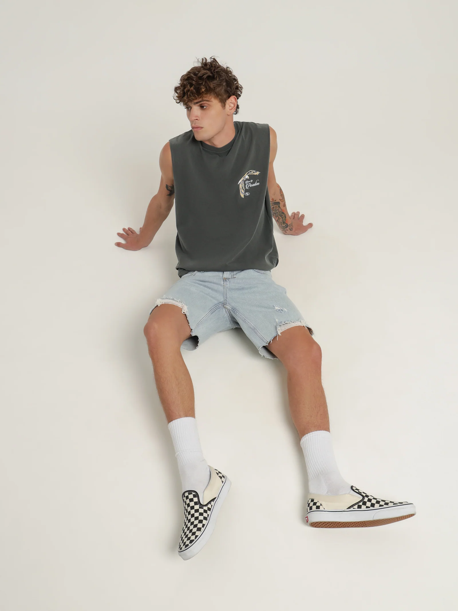 Destroyed Bones Denim Shorts - Image 3