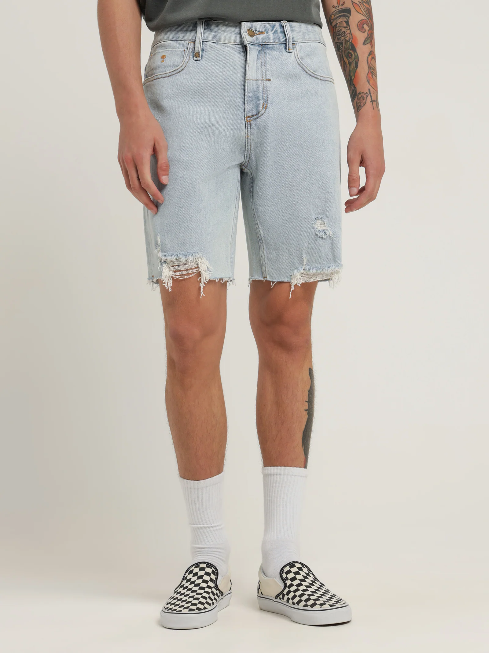 Destroyed Bones Denim Shorts - Image 4