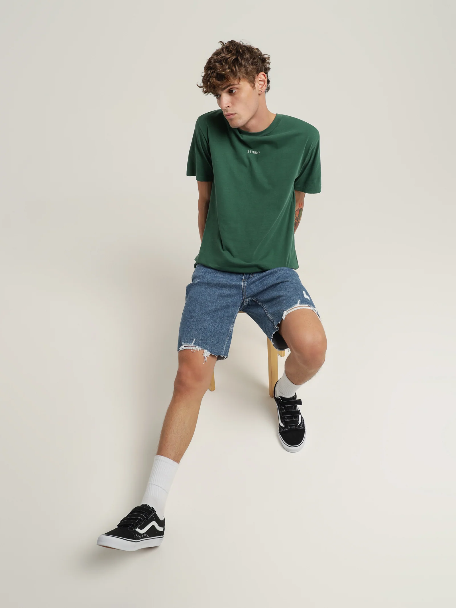 Destroyed Bones Denim Shorts - Image 2