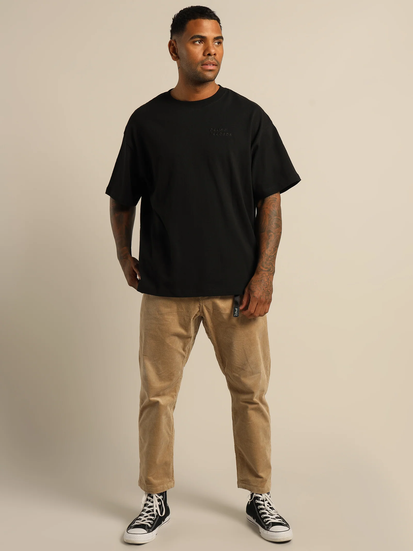 Deus Records All Caps T-Shirt - Image 3