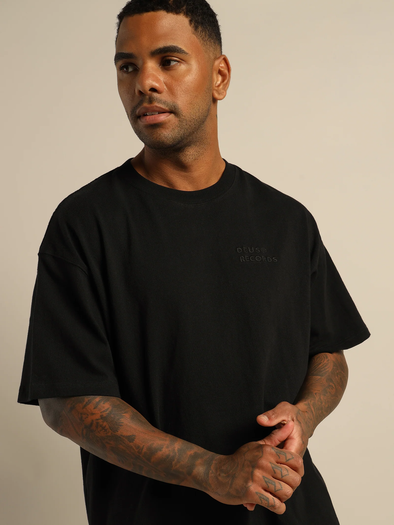 Deus Records All Caps T-Shirt - Image 4