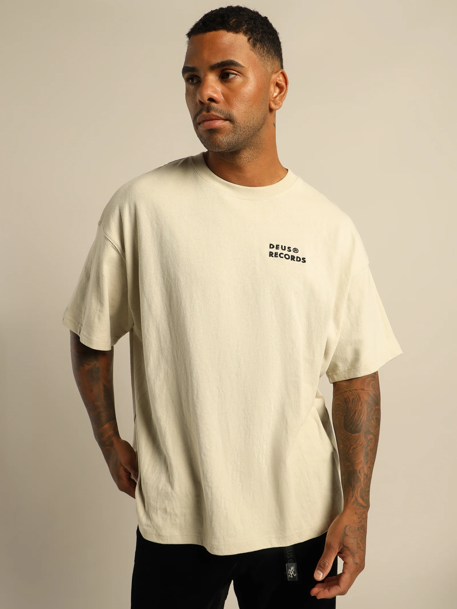 Deus Records All Caps T-Shirt - Image 2