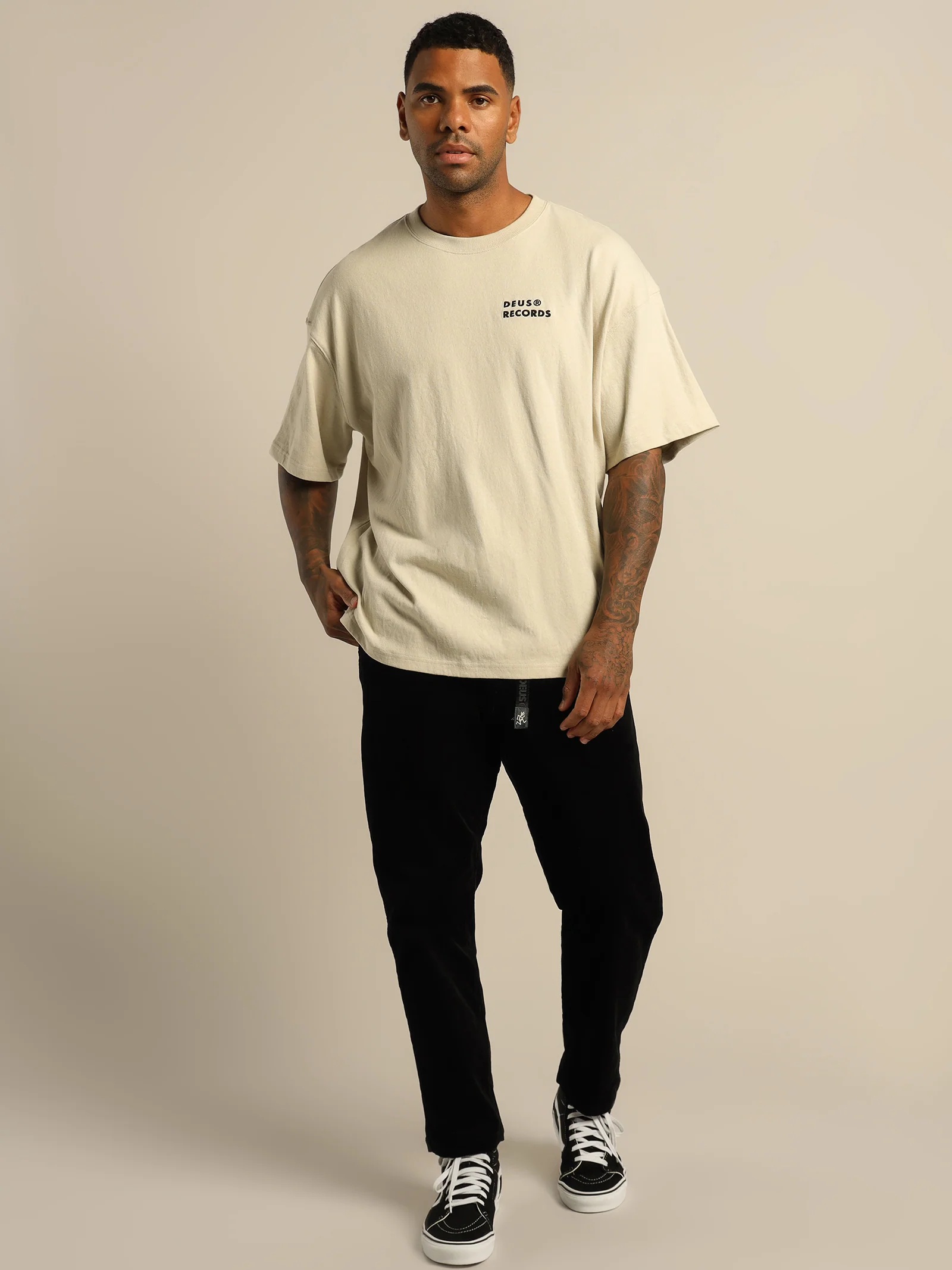 Deus Records All Caps T-Shirt - Image 3