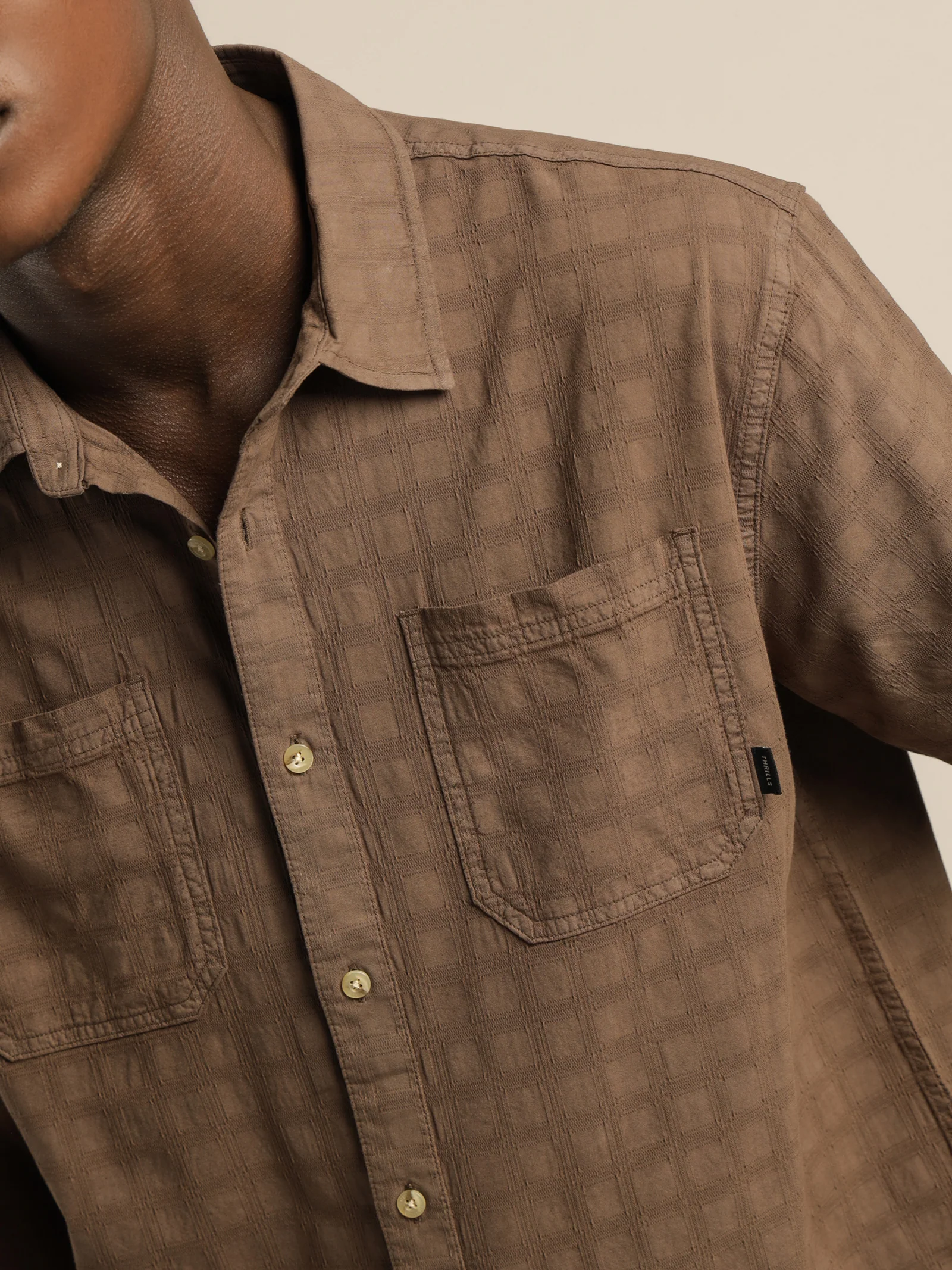 Disruption Jacquard Check Short Sleeve Shirt - Image 4