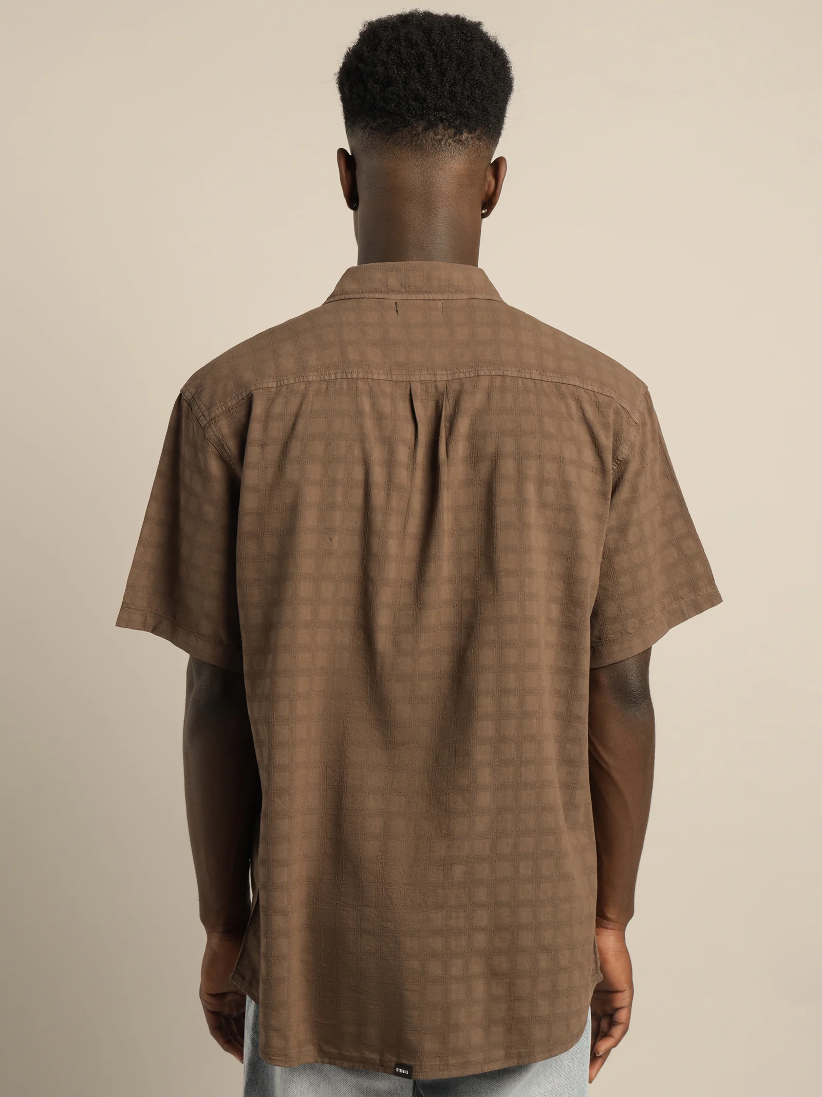 Disruption Jacquard Check Short Sleeve Shirt - Image 8