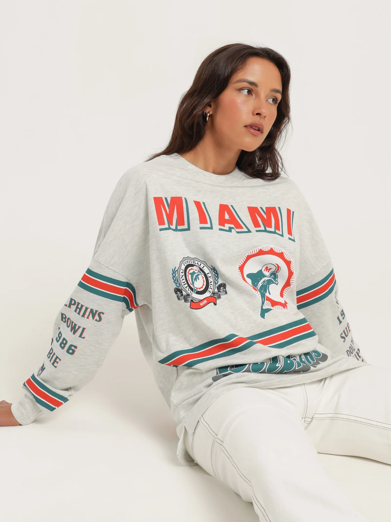 Dolphins 17 3/4 Long Sleeve Top - Image 2