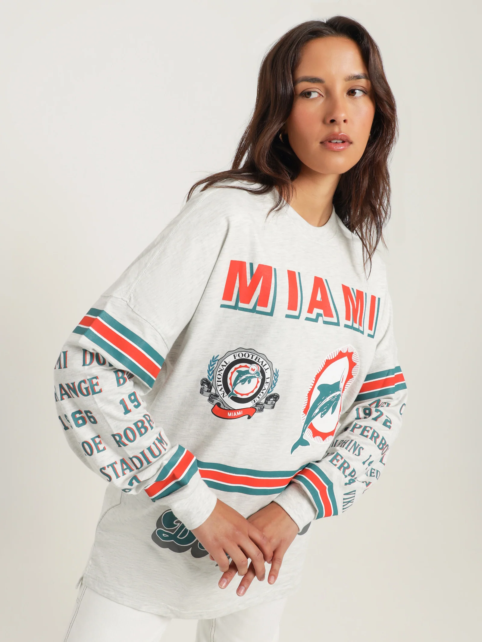 Dolphins 17 3/4 Long Sleeve Top - Image 4