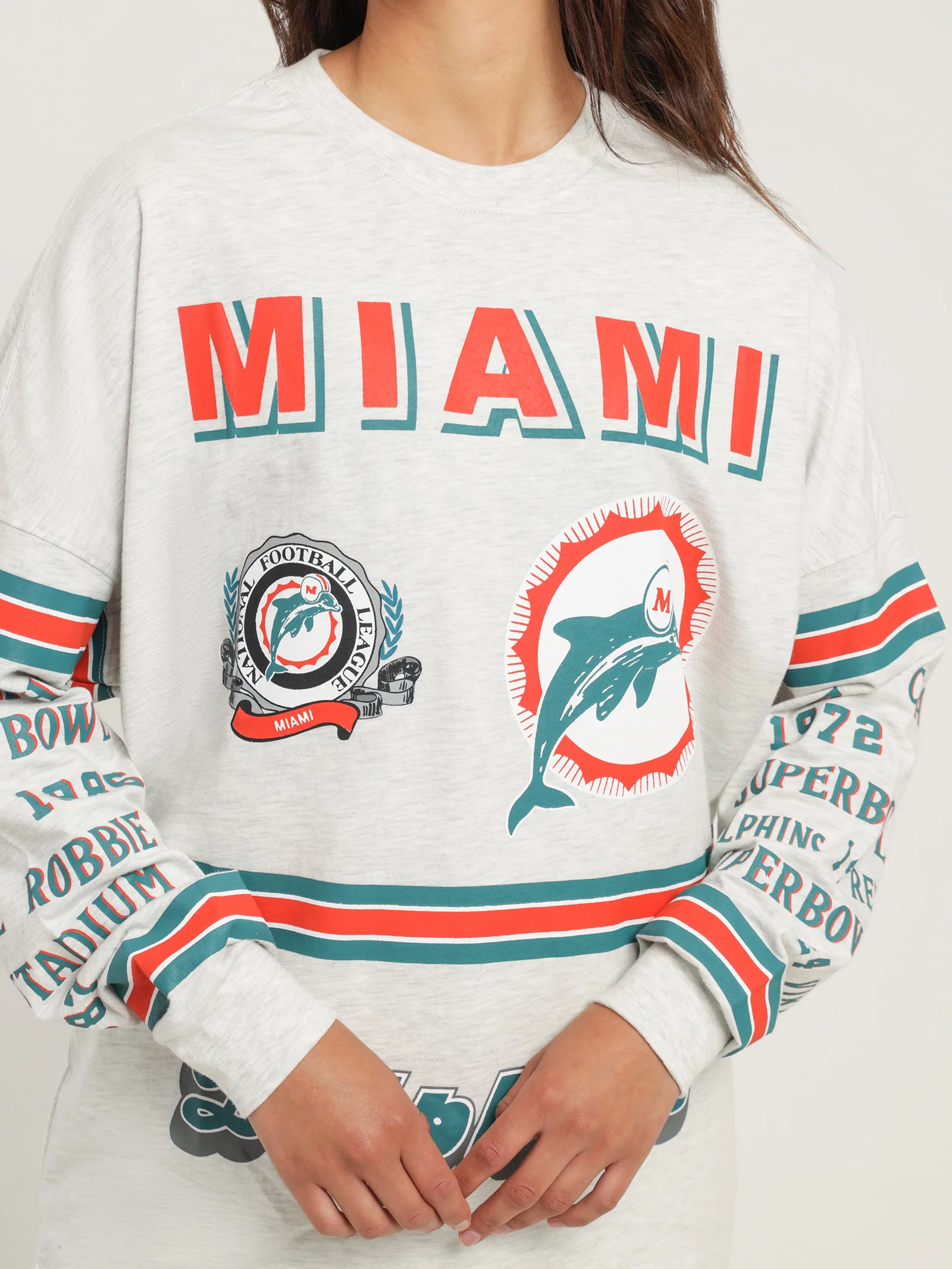 Dolphins 17 3/4 Long Sleeve Top - Image 5