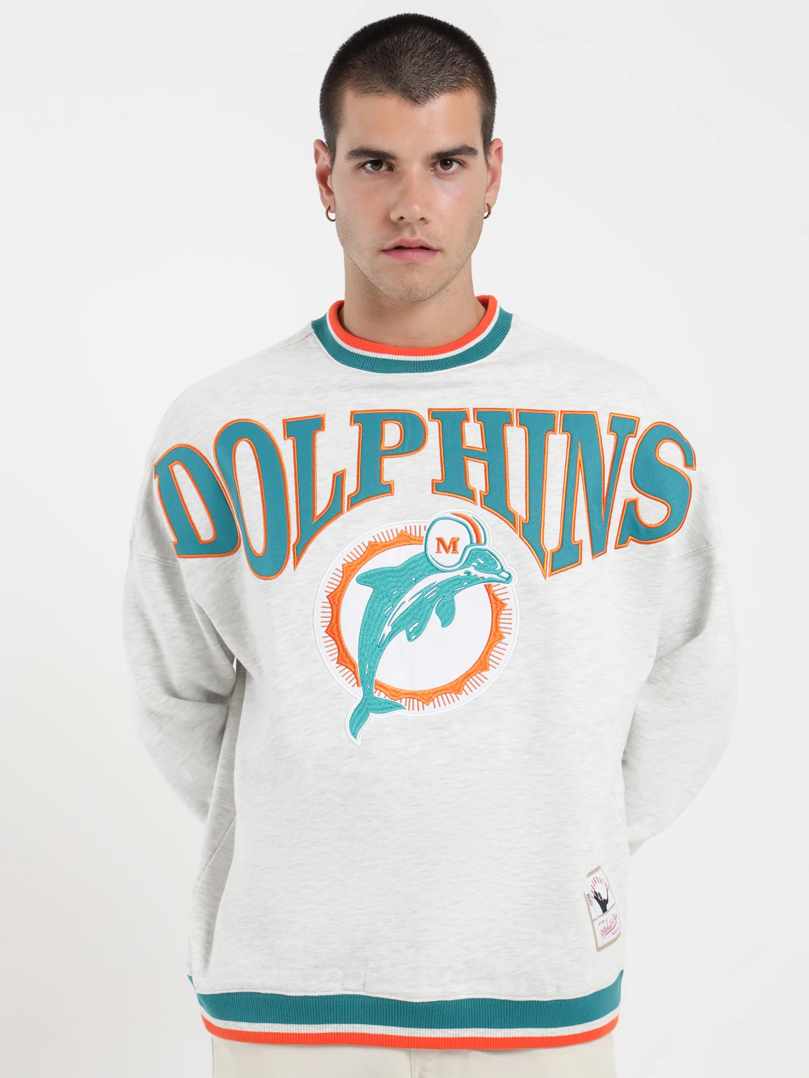 Dolphins Satin Embroidered Crew - Image 3