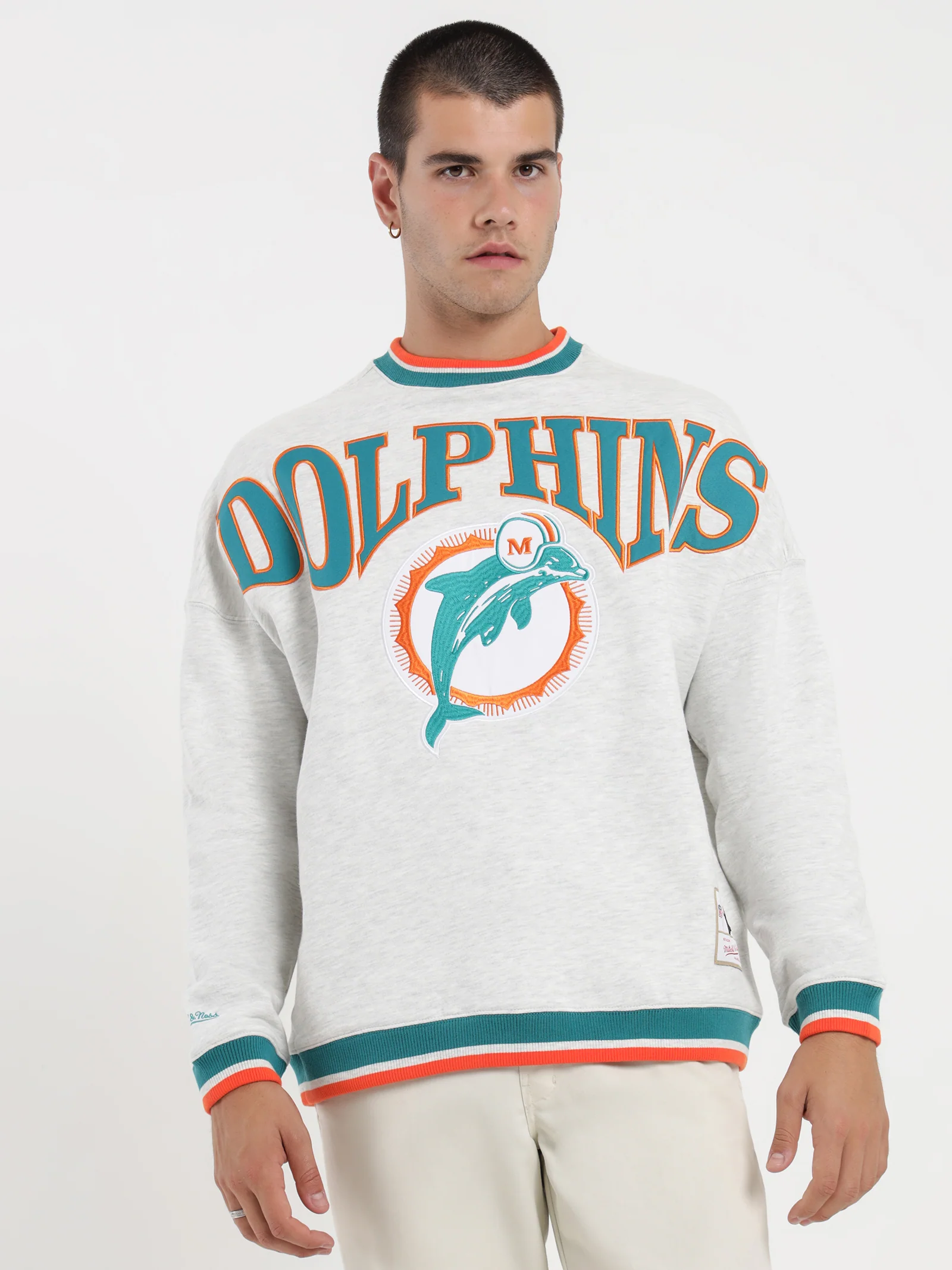 Dolphins Satin Embroidered Crew - Image 6