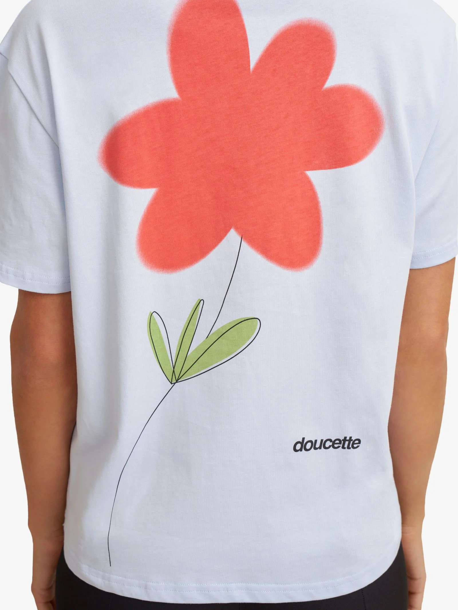 Unisex Red Flower Trim Tee - Image 6