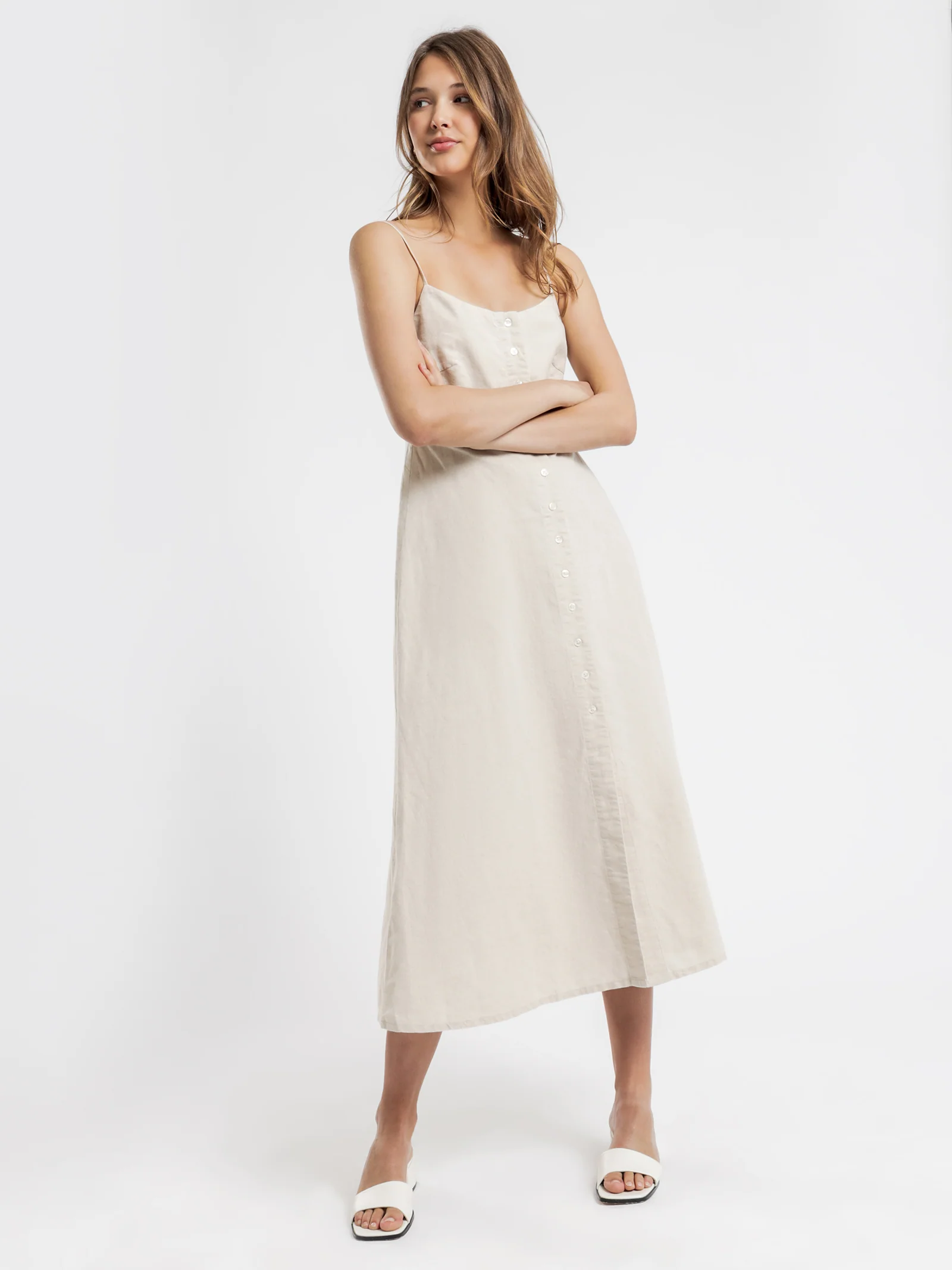 Drew Linen Midi Dress - Image 2