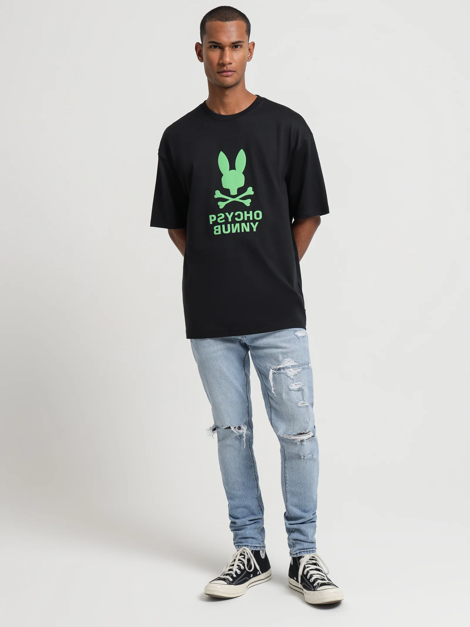 Dropped Skinny Stacked Butter Blues Shred Jeans - Image 2