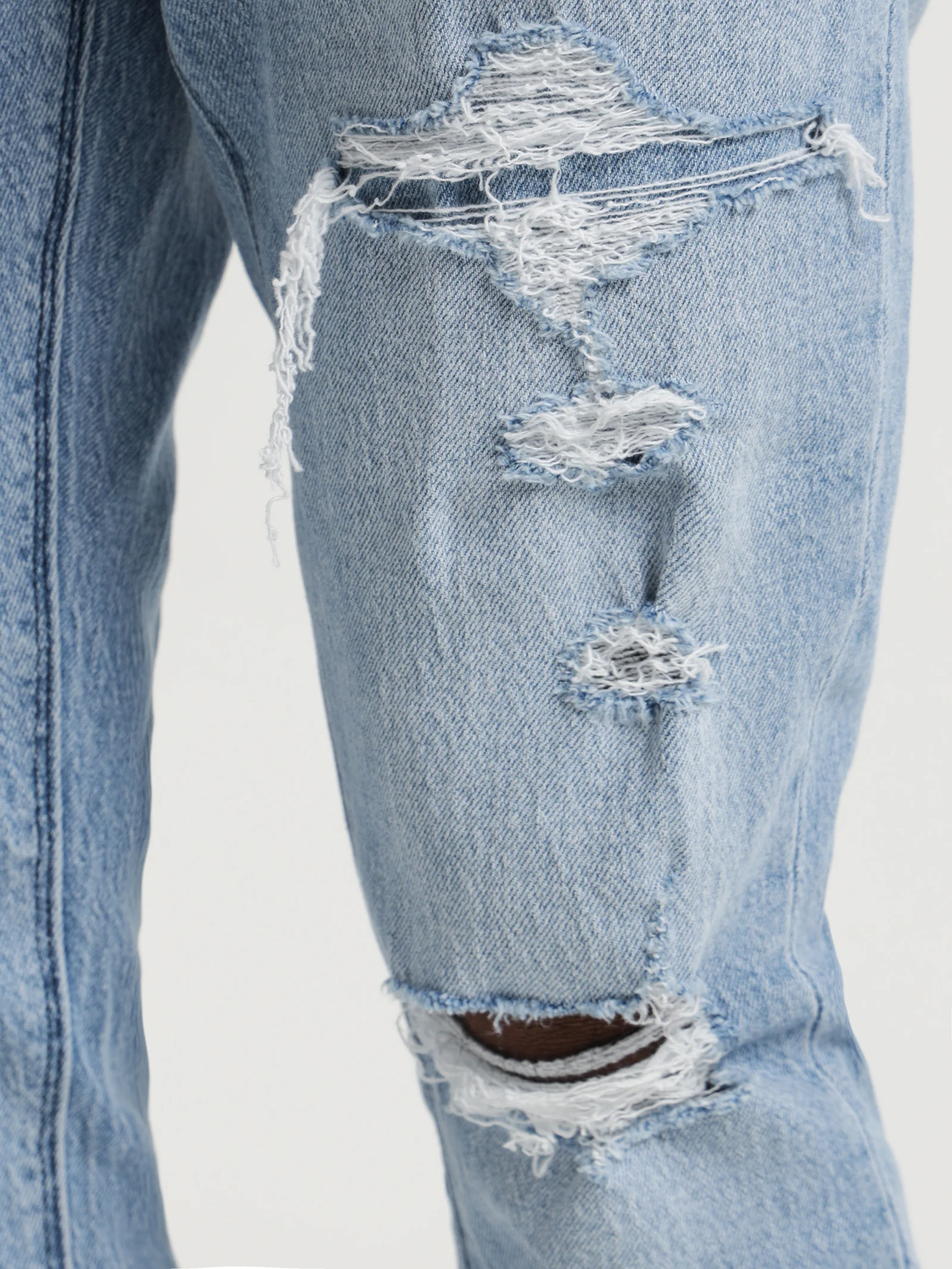 Dropped Skinny Stacked Butter Blues Shred Jeans - Image 3
