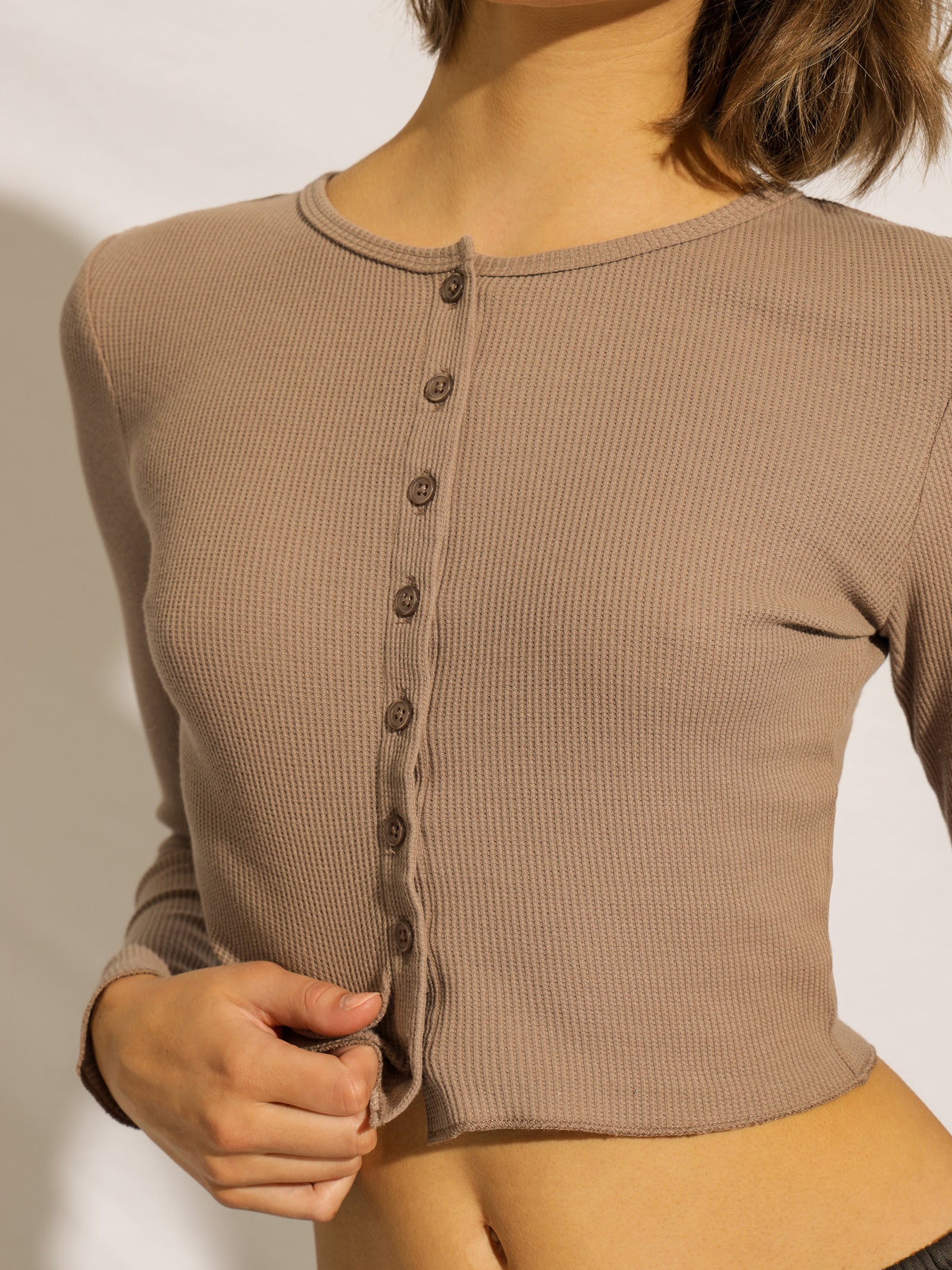 Eden Button Front Waffle Top - Image 3