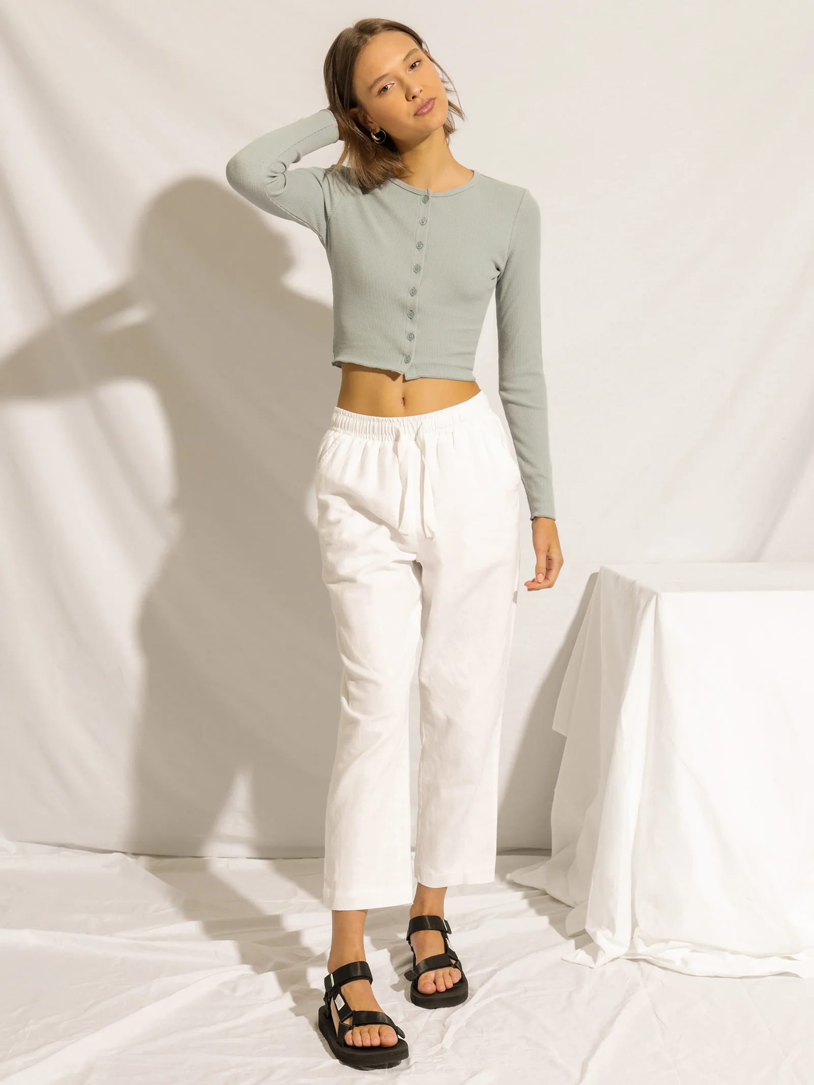 Eden Button Front Waffle Top - Image 4