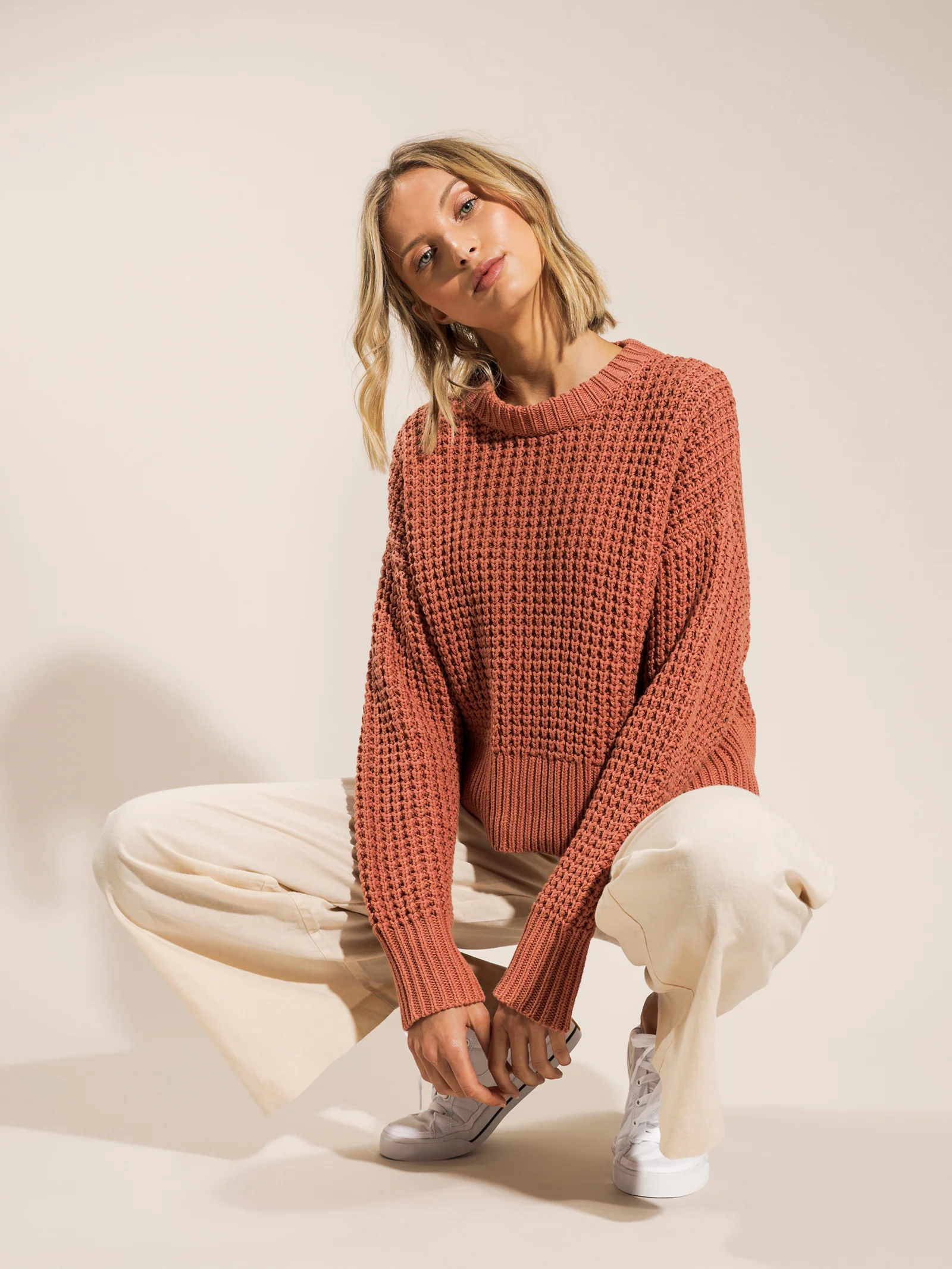 Eden Waffle Knit Jumper - Image 2