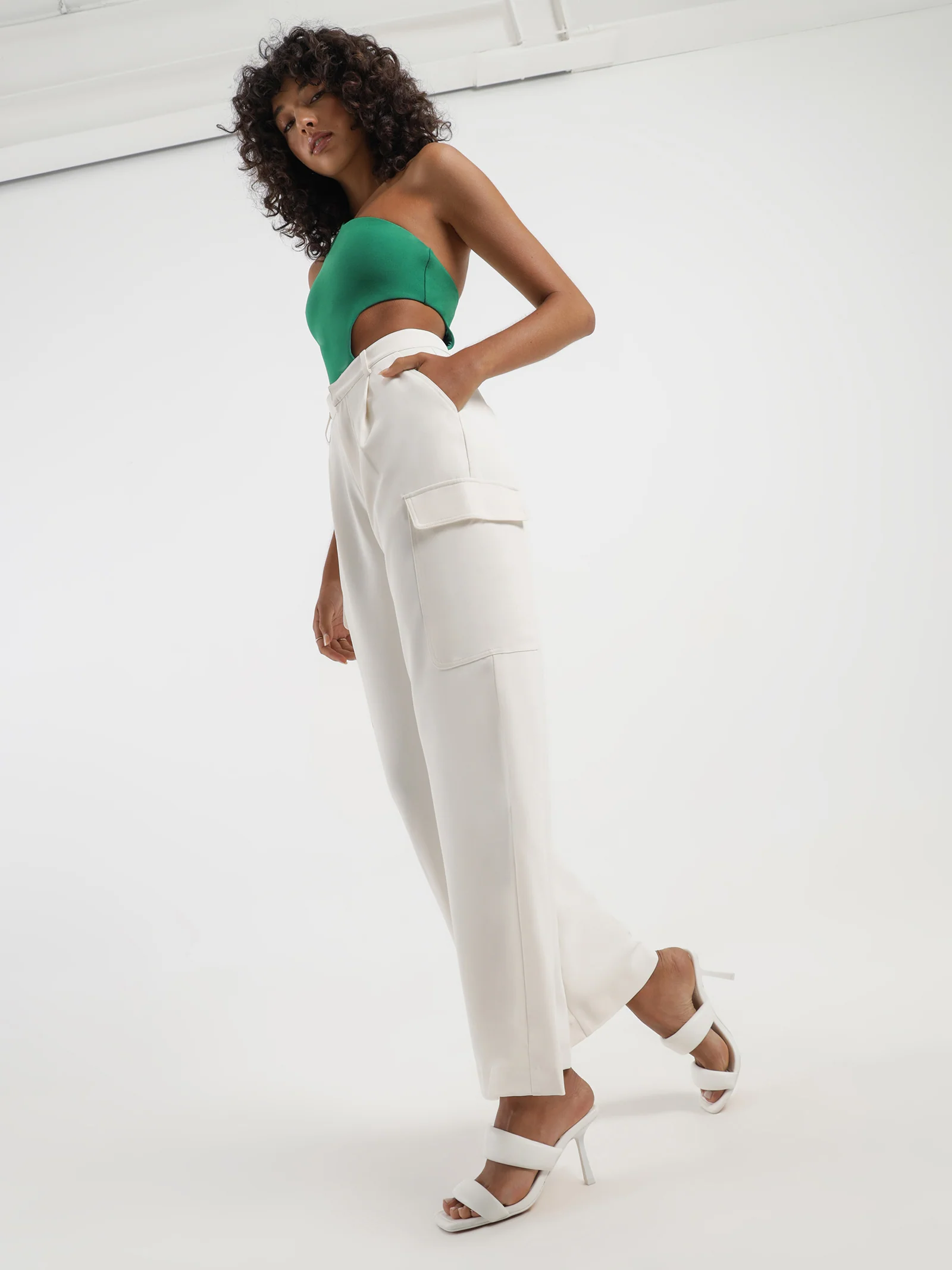 Edwina Wide-Leg Twill Cargo Pants - Image 2