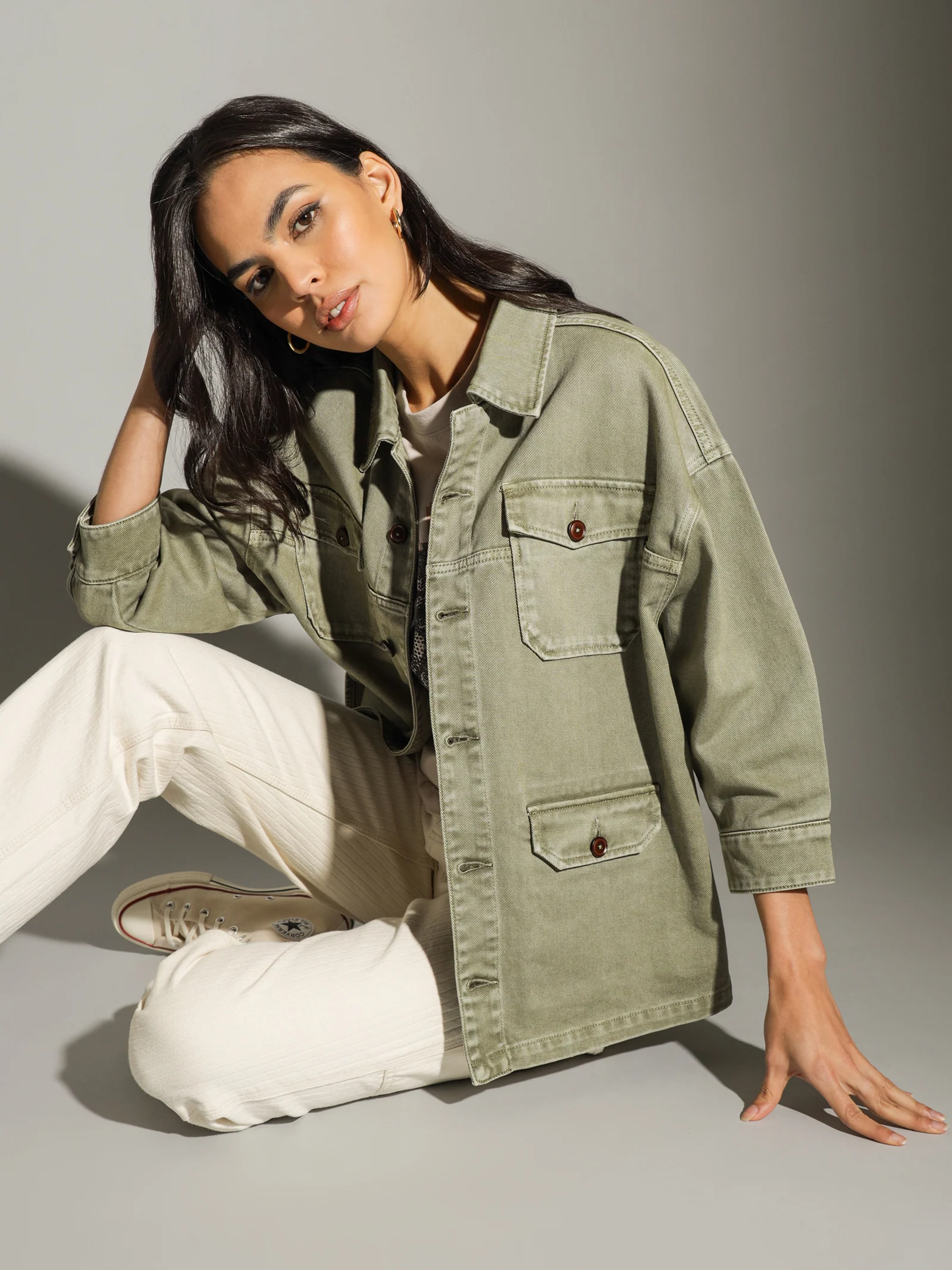 Elyse Army Shacket - Image 2