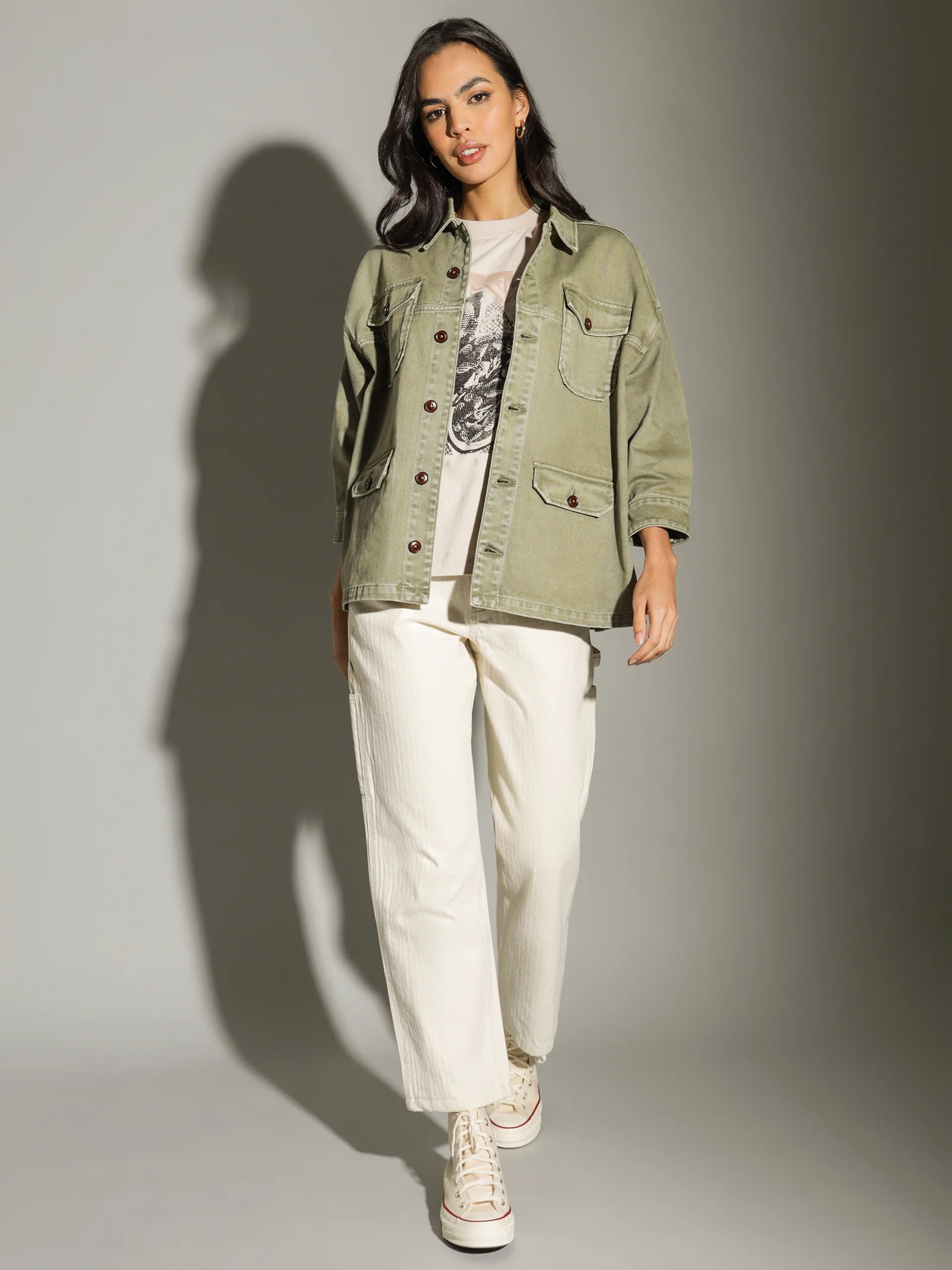 Elyse Army Shacket - Image 3