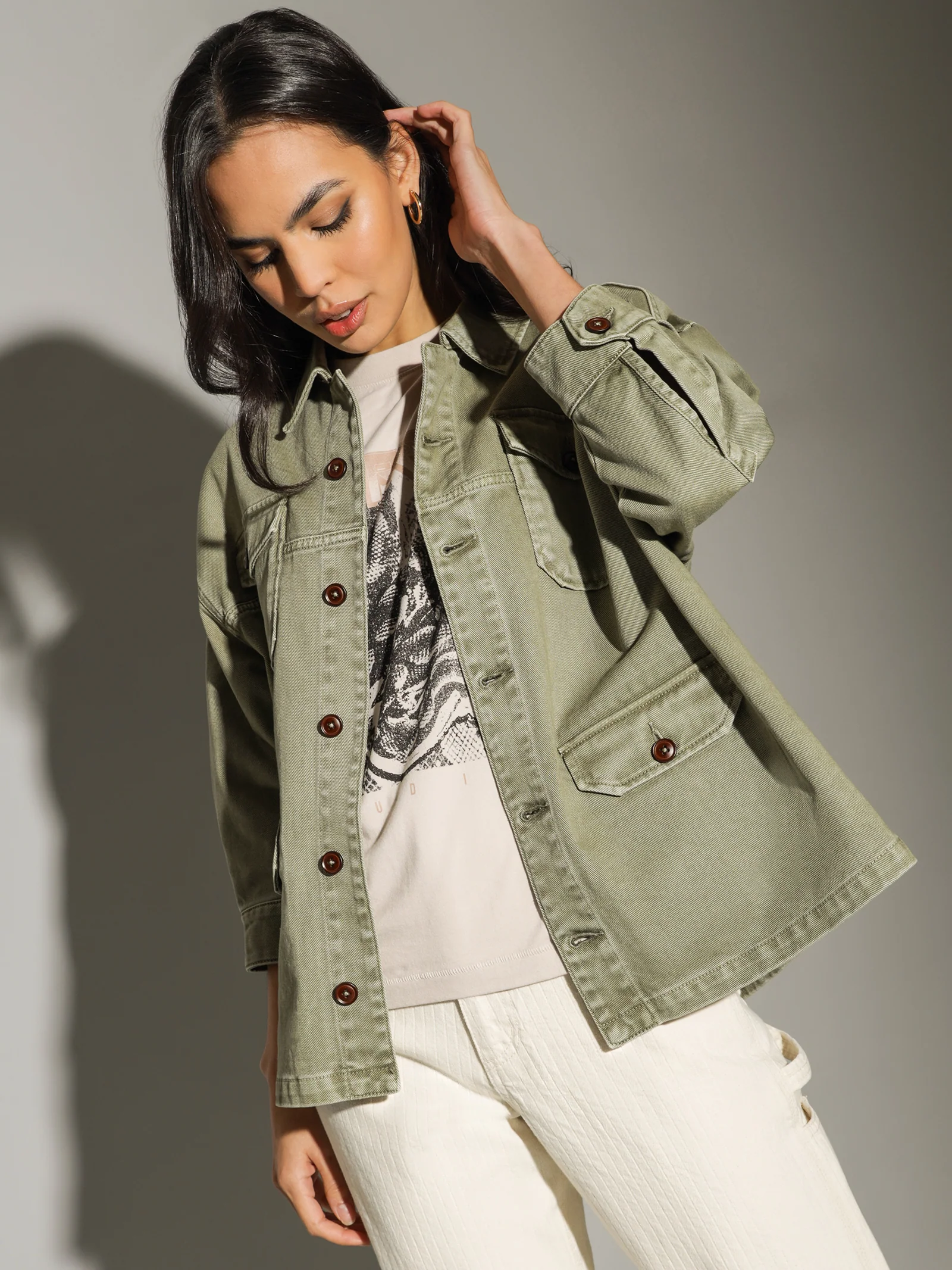 Elyse Army Shacket - Image 4