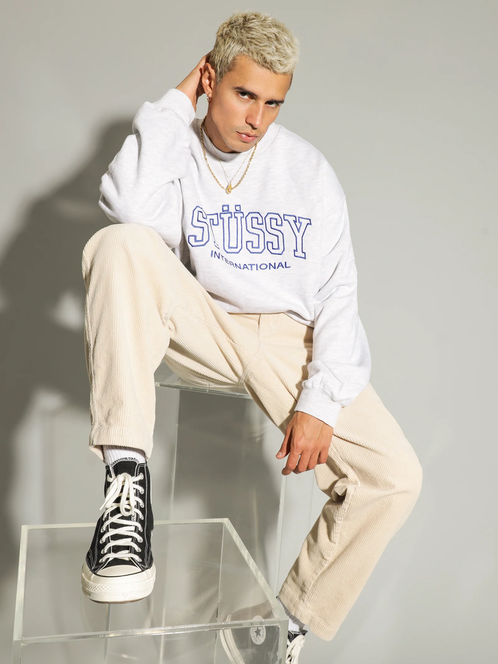 Embroidered College International Crew - Image 2