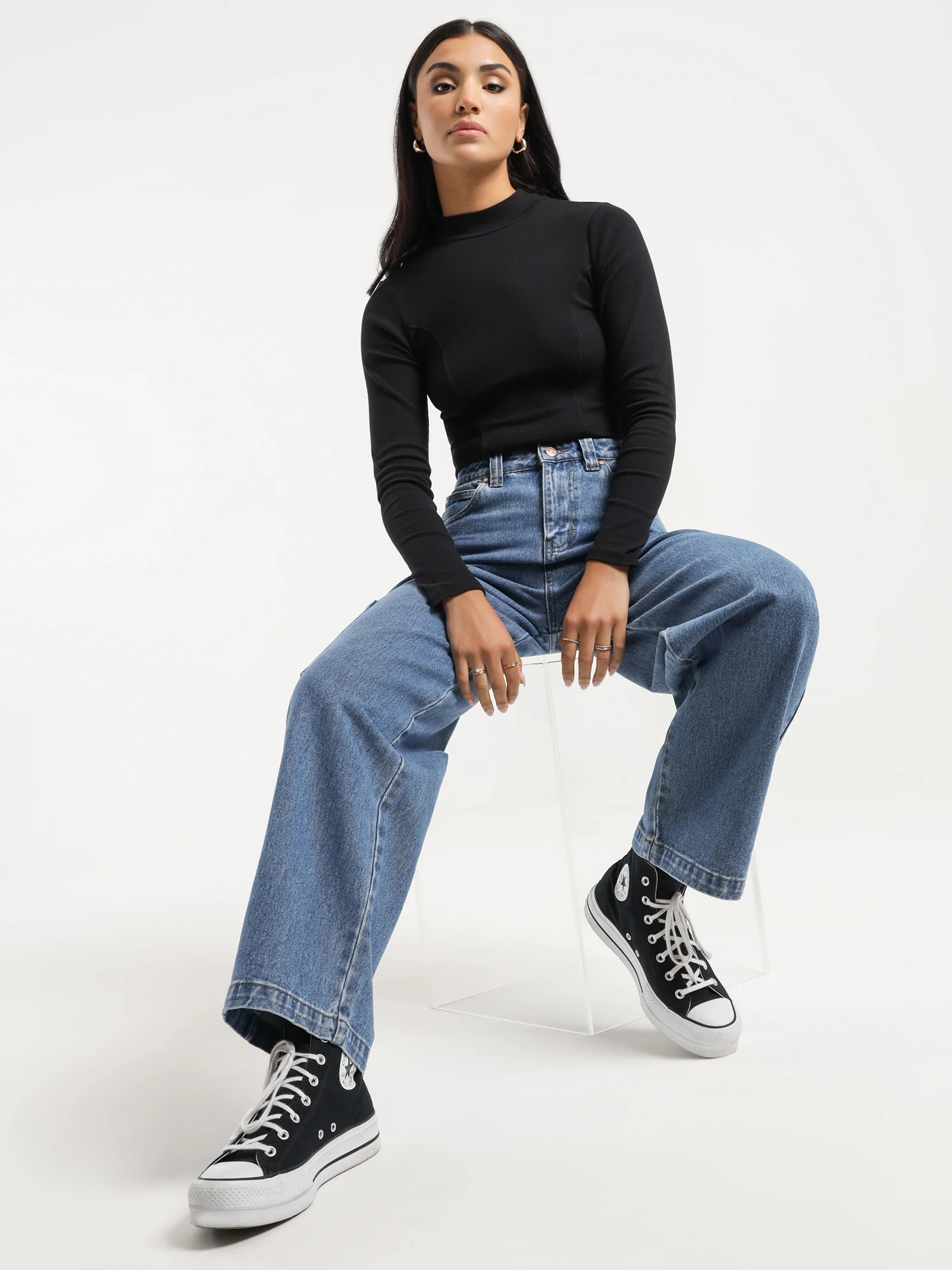Emma High Neck Long Sleeve Top - Image 2
