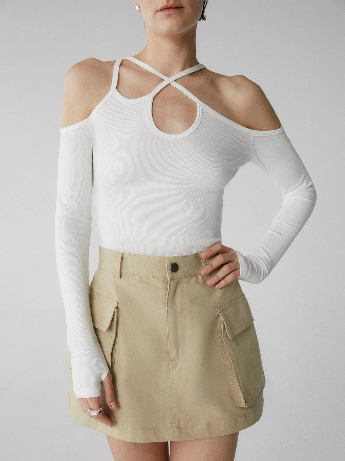 Emmett Ribbed Jersey Top - Image 2