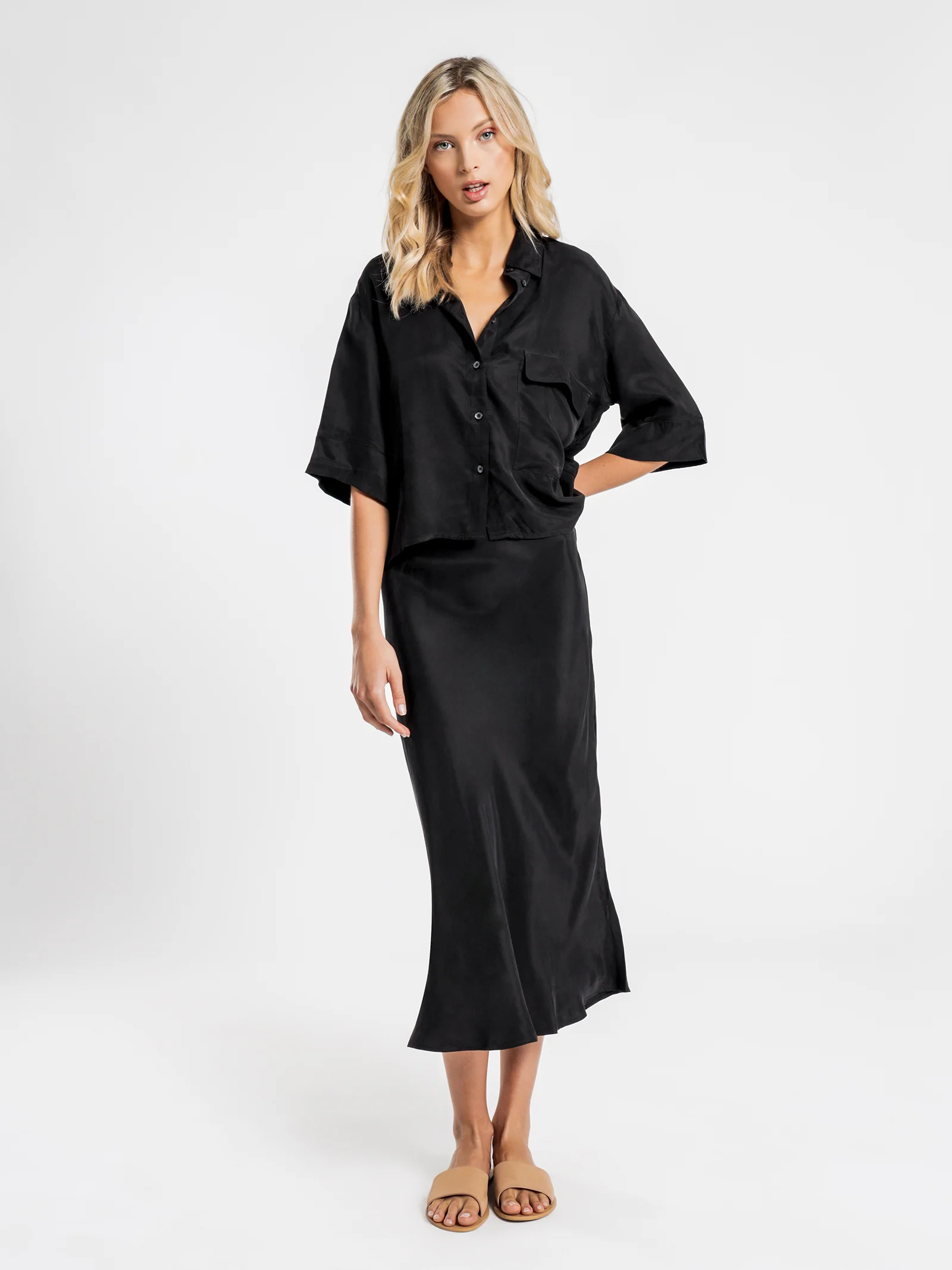 Esme Cupro Midi Skirt - Image 4