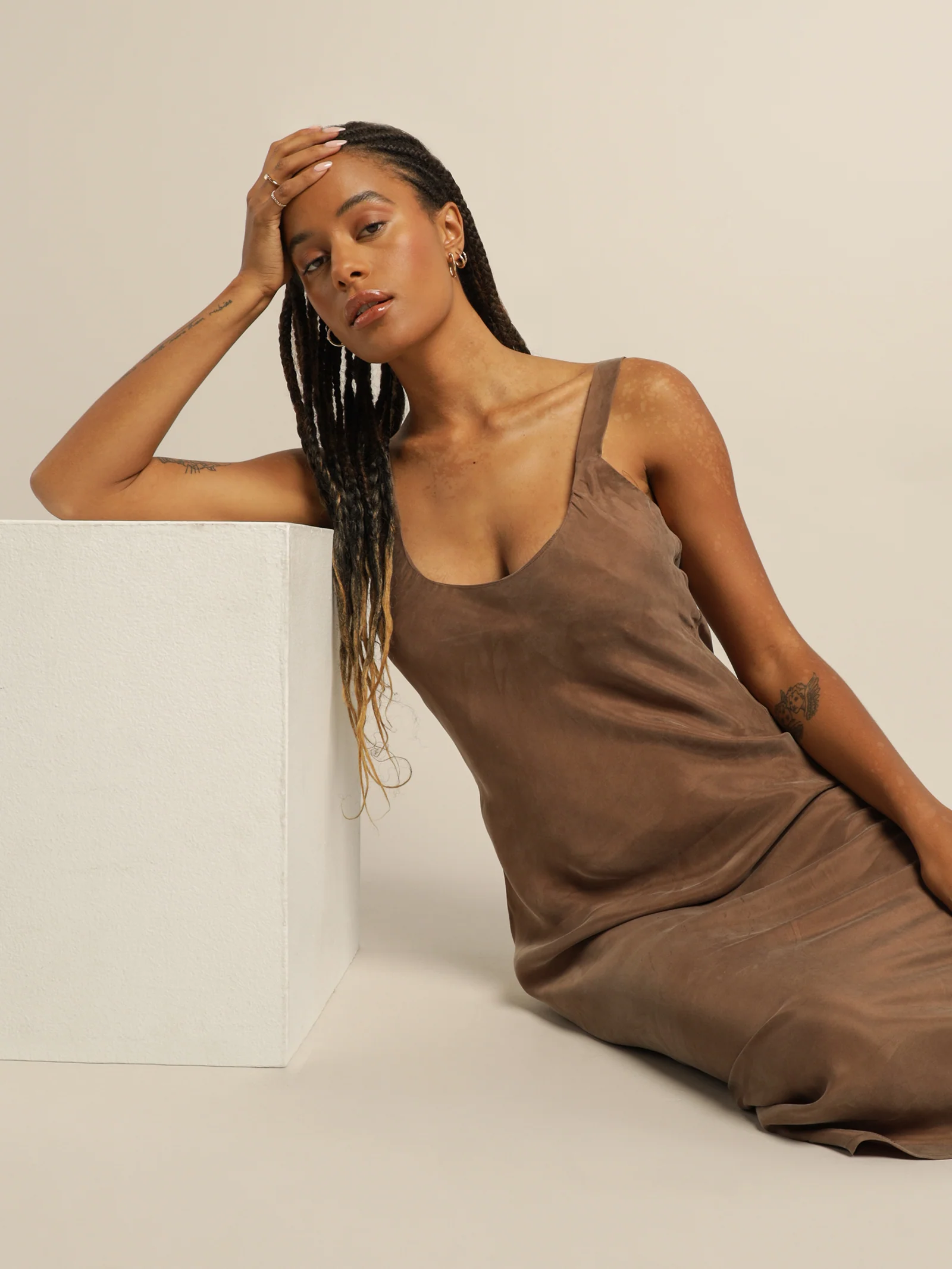 Esme Cupro Slip Dress - Image 2