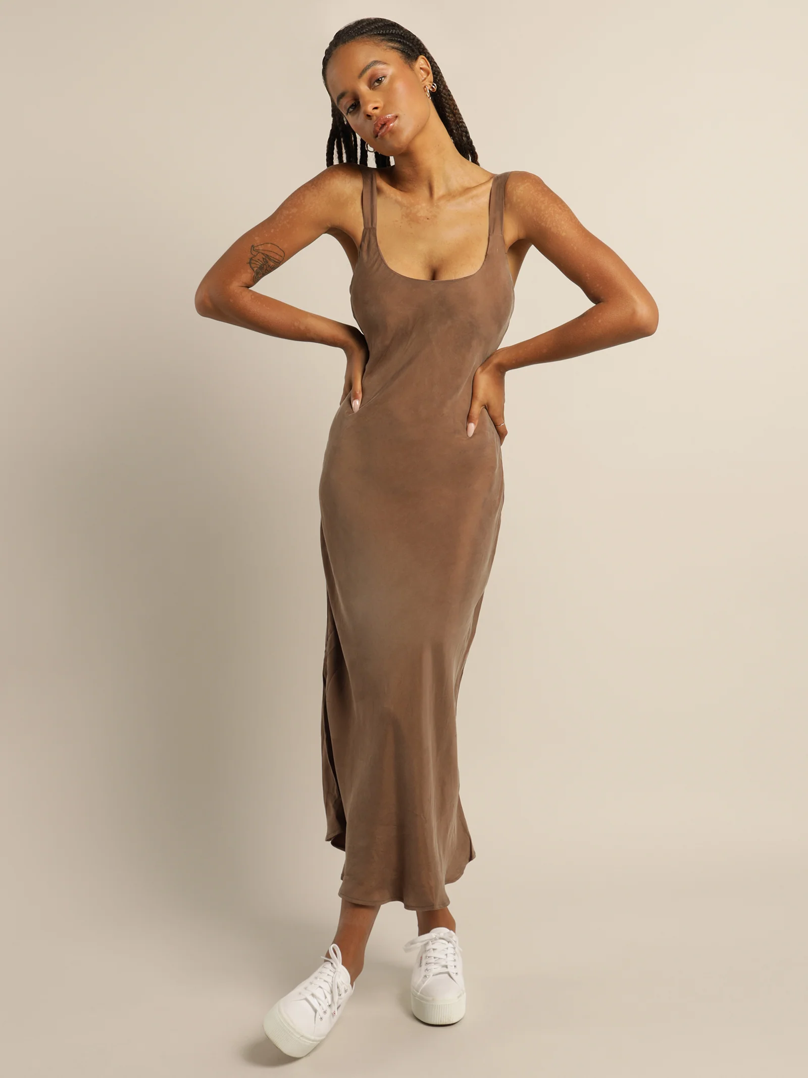 Esme Cupro Slip Dress - Image 4