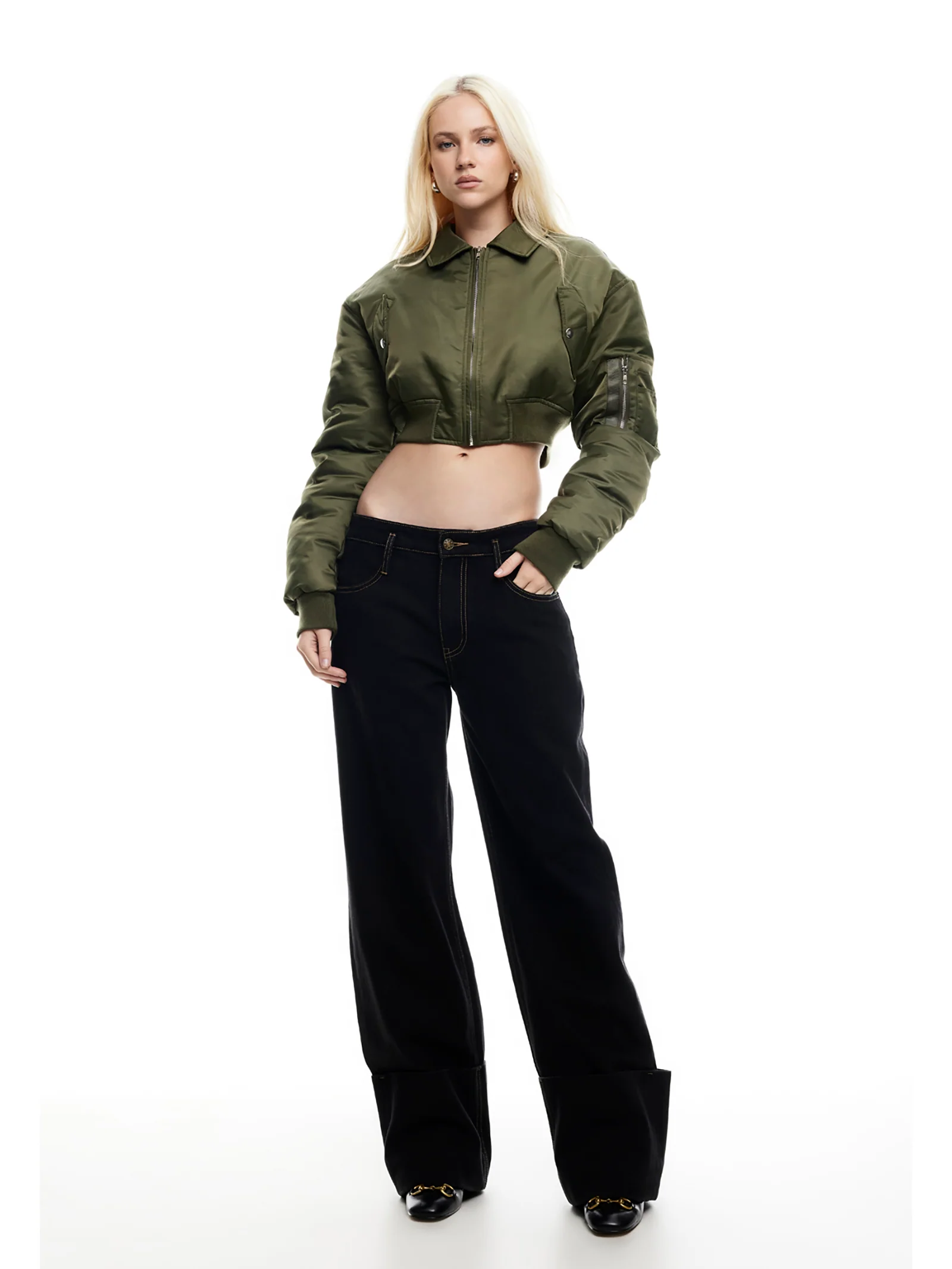 Essential Cropped Bomber - Image 2