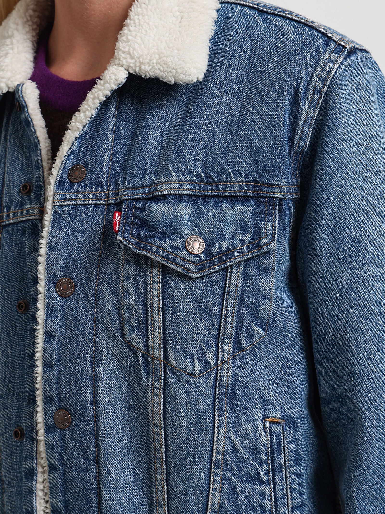 Ex Boyfriend Sherpa Trucker Jacket - Image 3