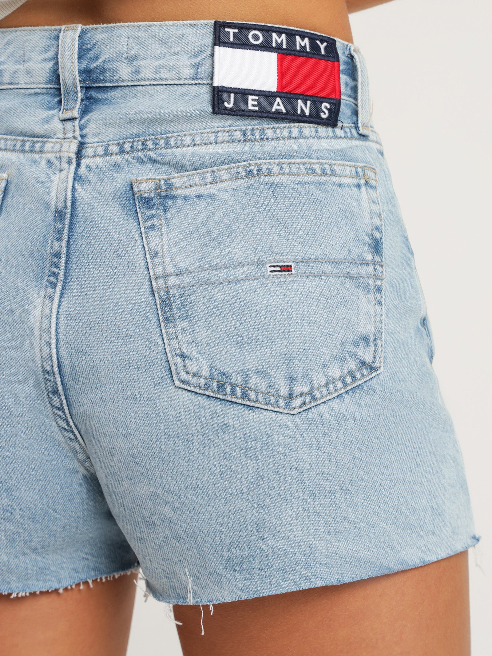 Faded Raw Hem Denim Hotpants - Image 6