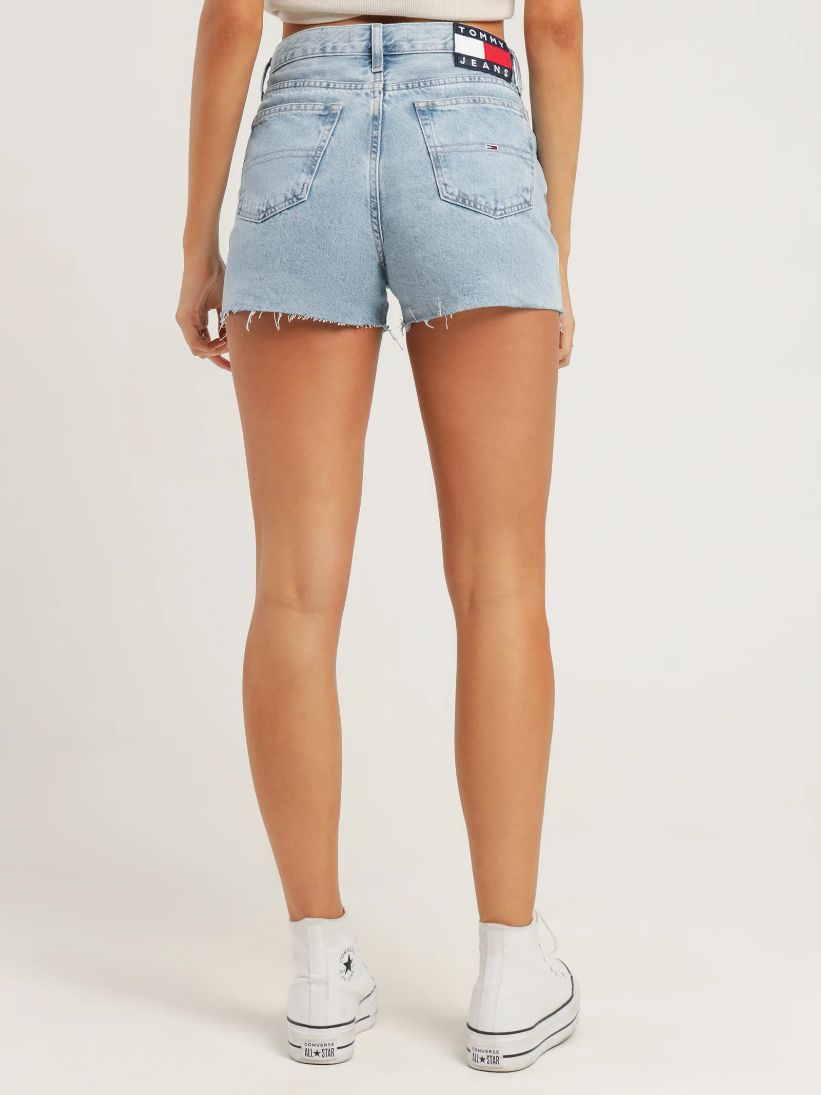 Faded Raw Hem Denim Hotpants - Image 7