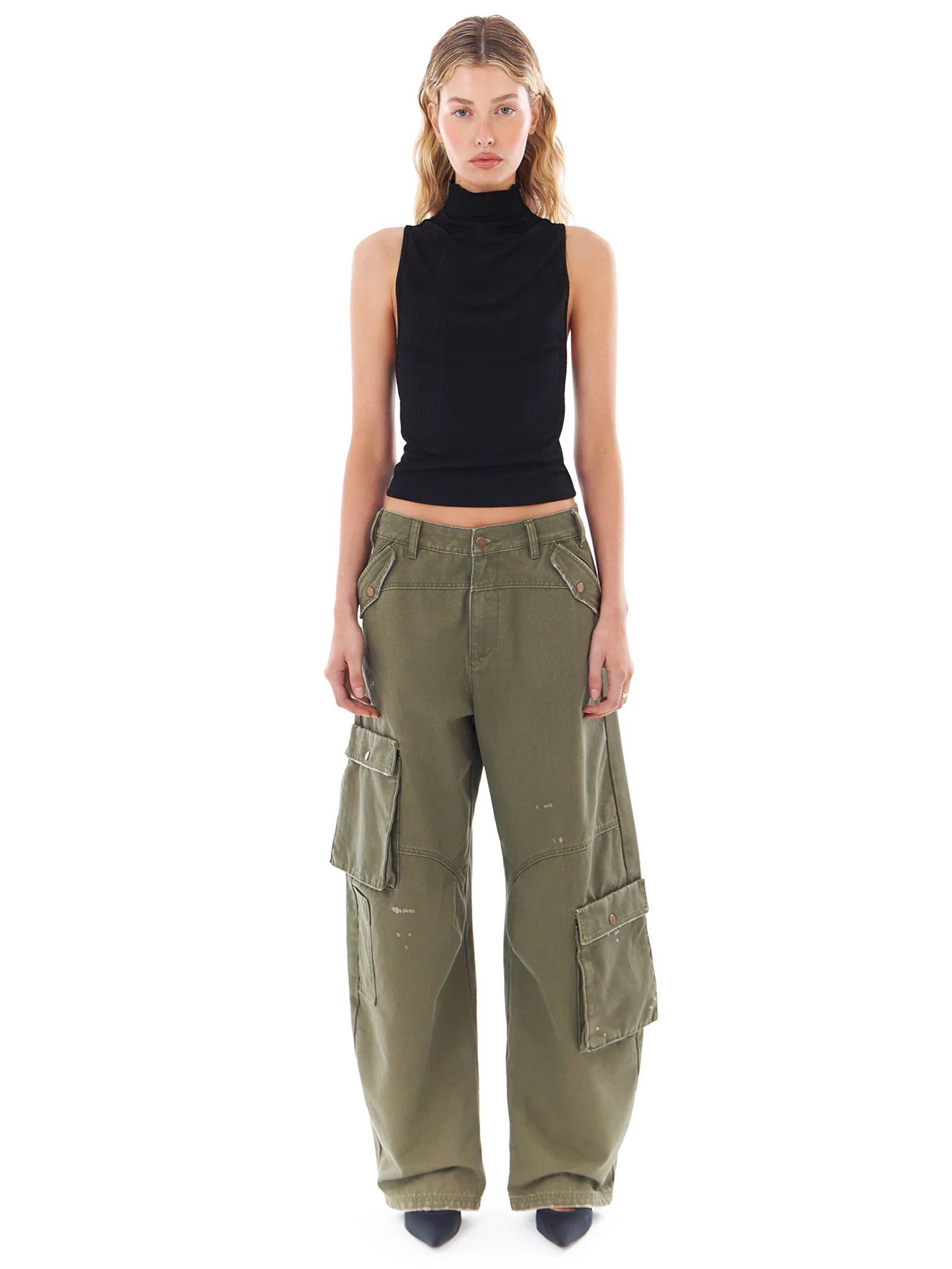 High Neck Ribbed Tank - Image 4