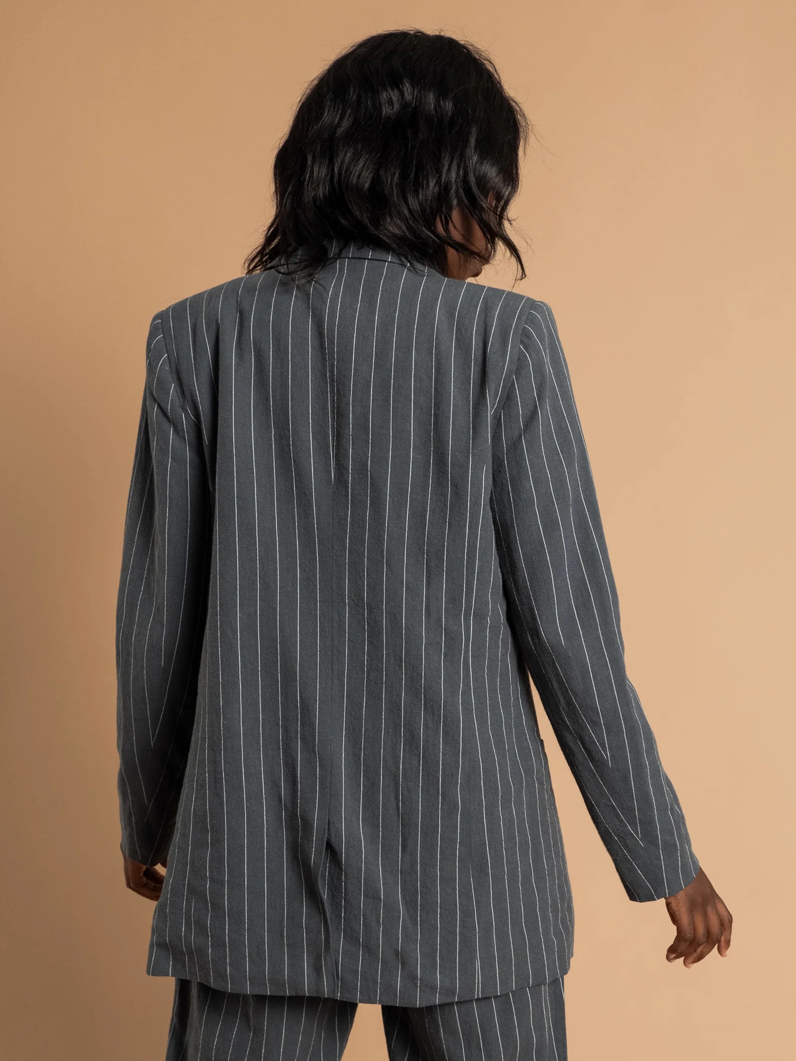 Finley Pinstripe Linen Blazer - Image 6