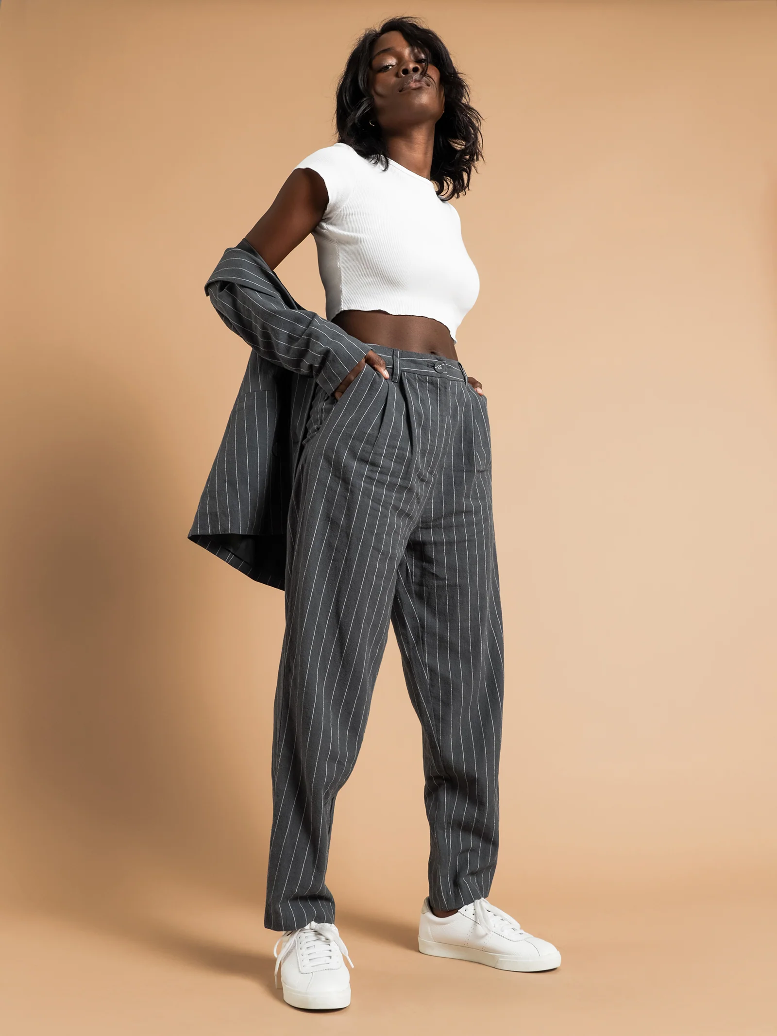 Finley Pinstripe Linen Pants - Image 2