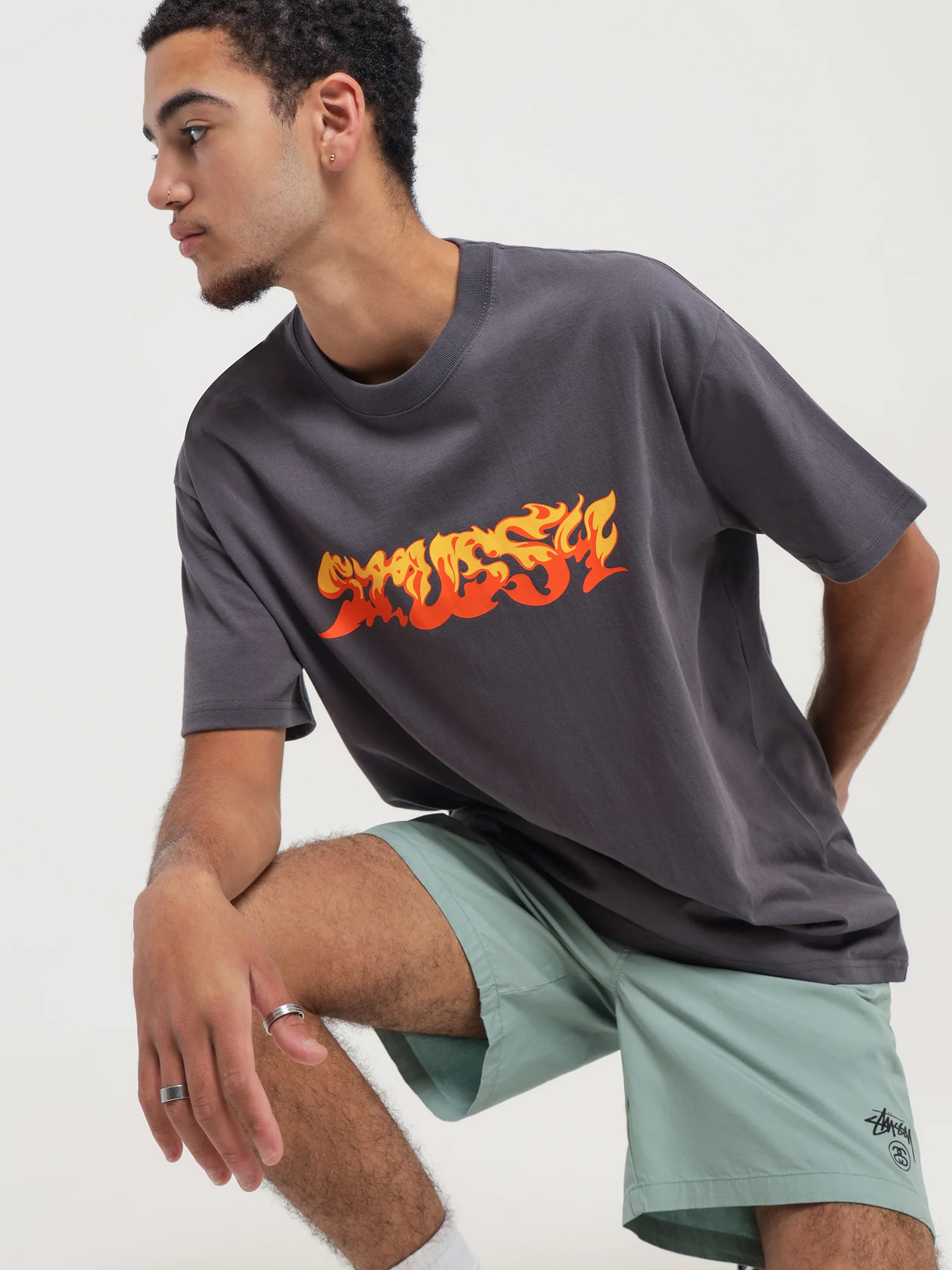Flames Heavyweight T-Shirt - Image 2