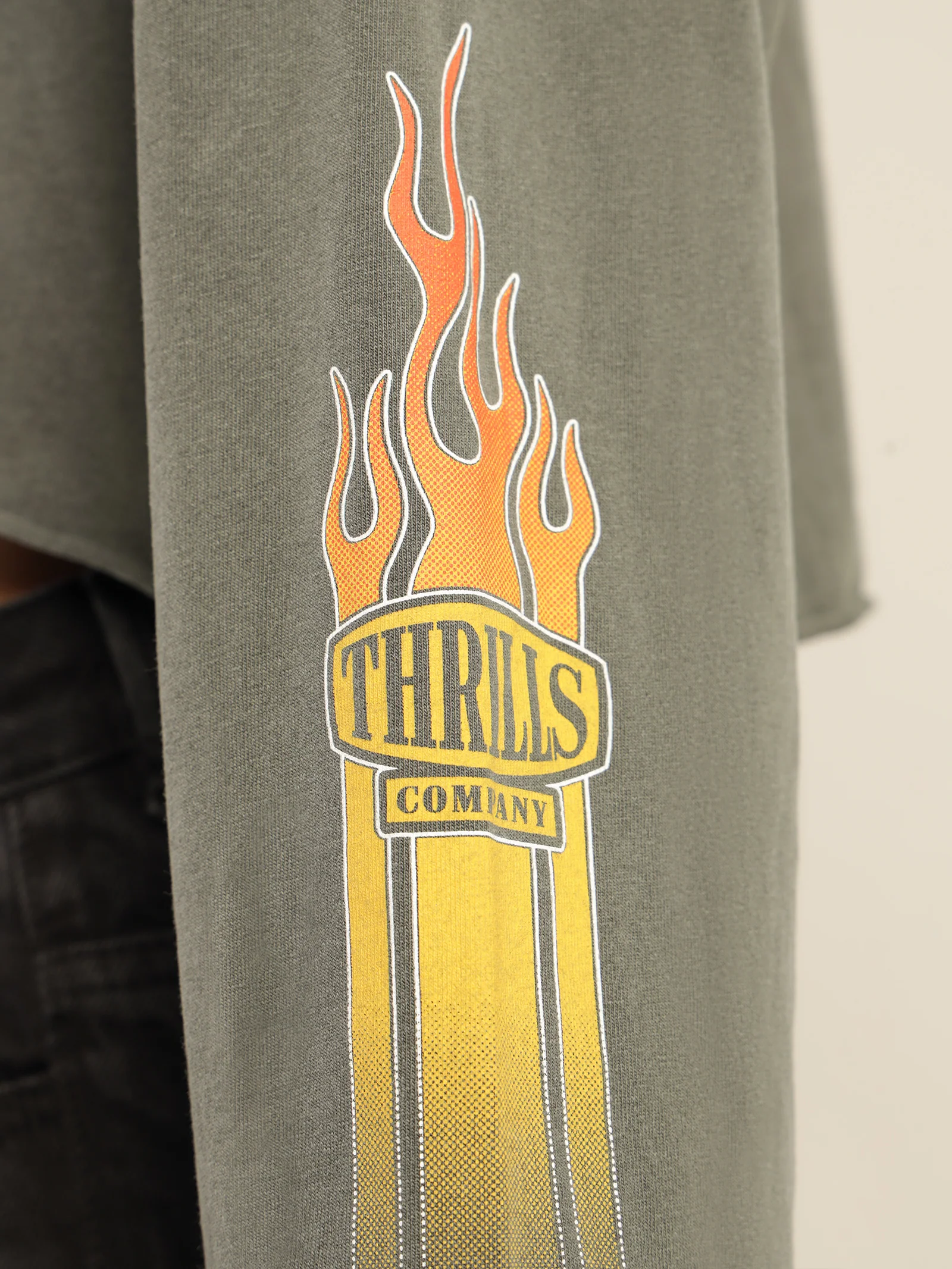 Flaming Dart Long Sleeve Merch Super Crop T-Shirt - Image 4