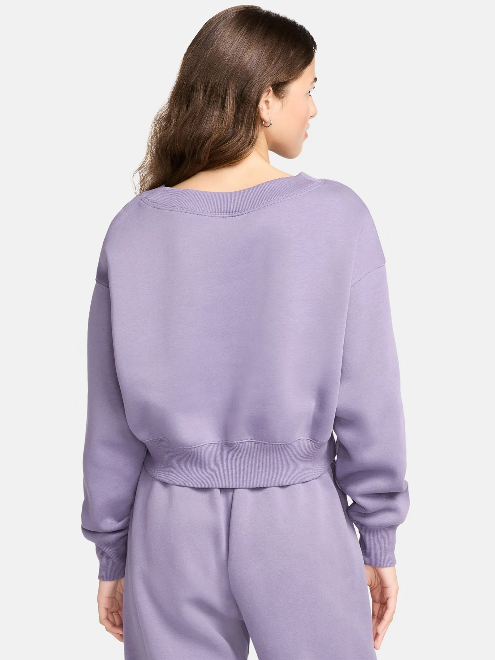 Fleece Cropped V-Neck Top - Image 4