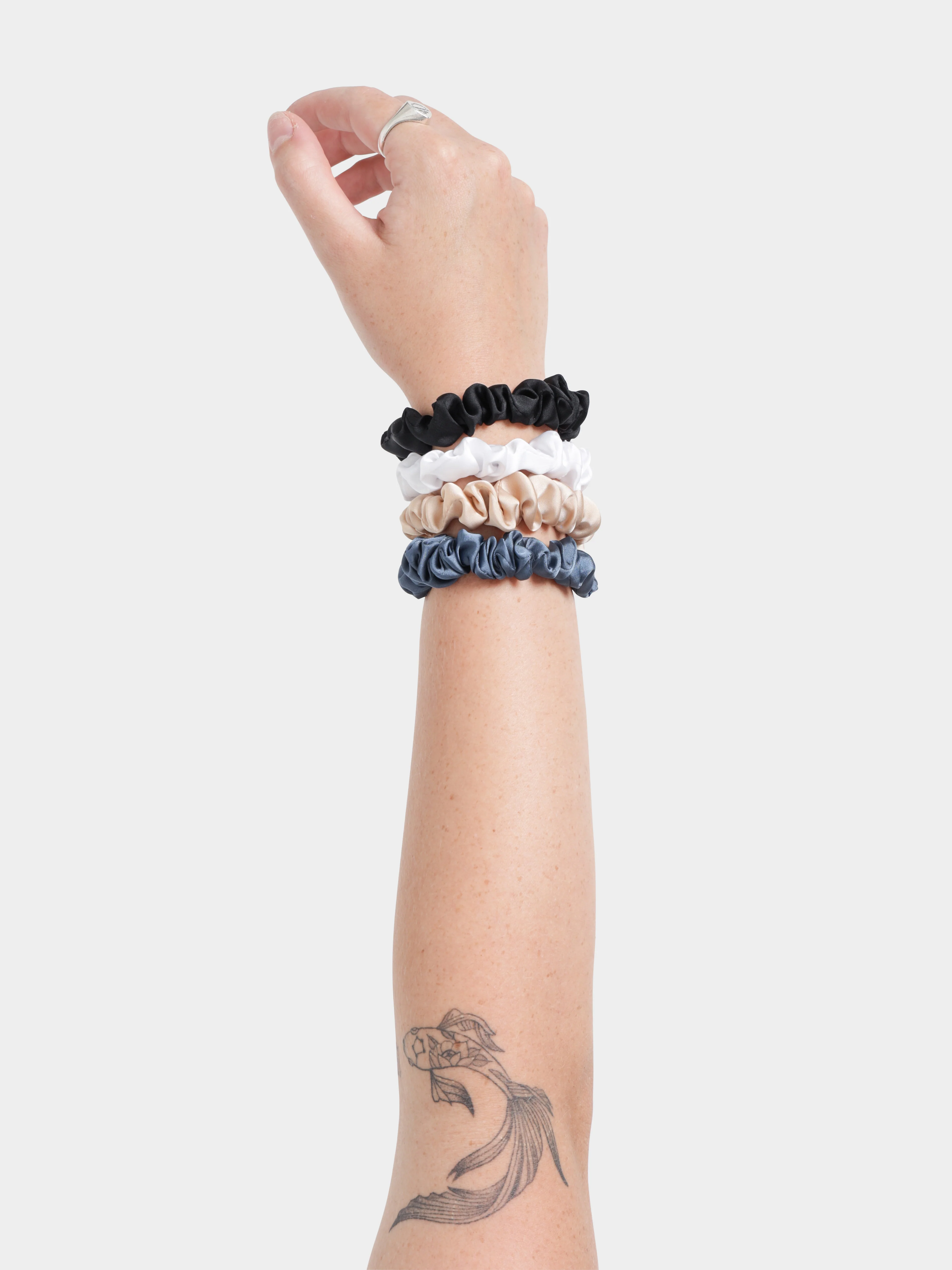 Four Small Sleek Scrunchies