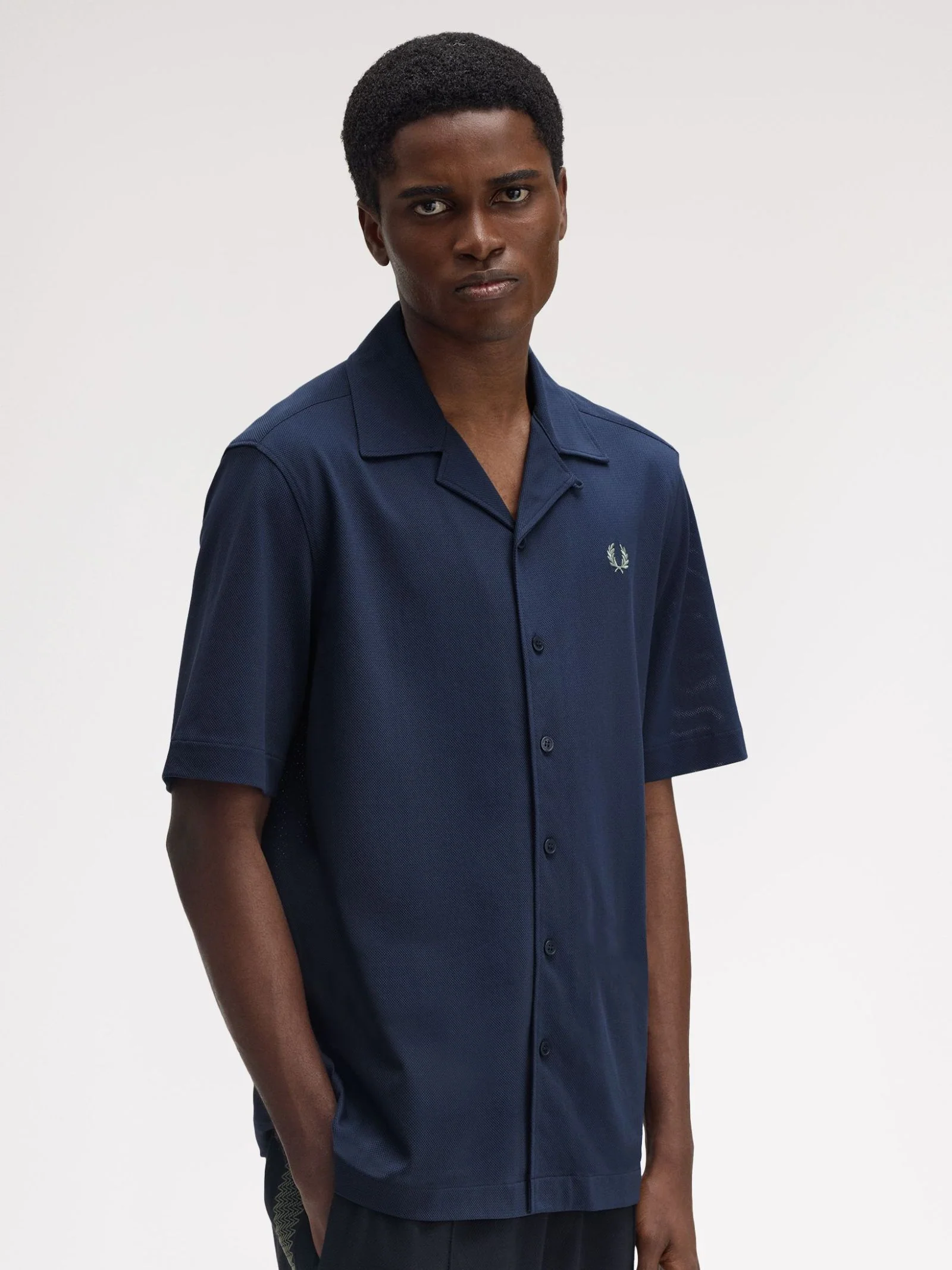 Compress Mesh Revere Collar Shirt - Image 6
