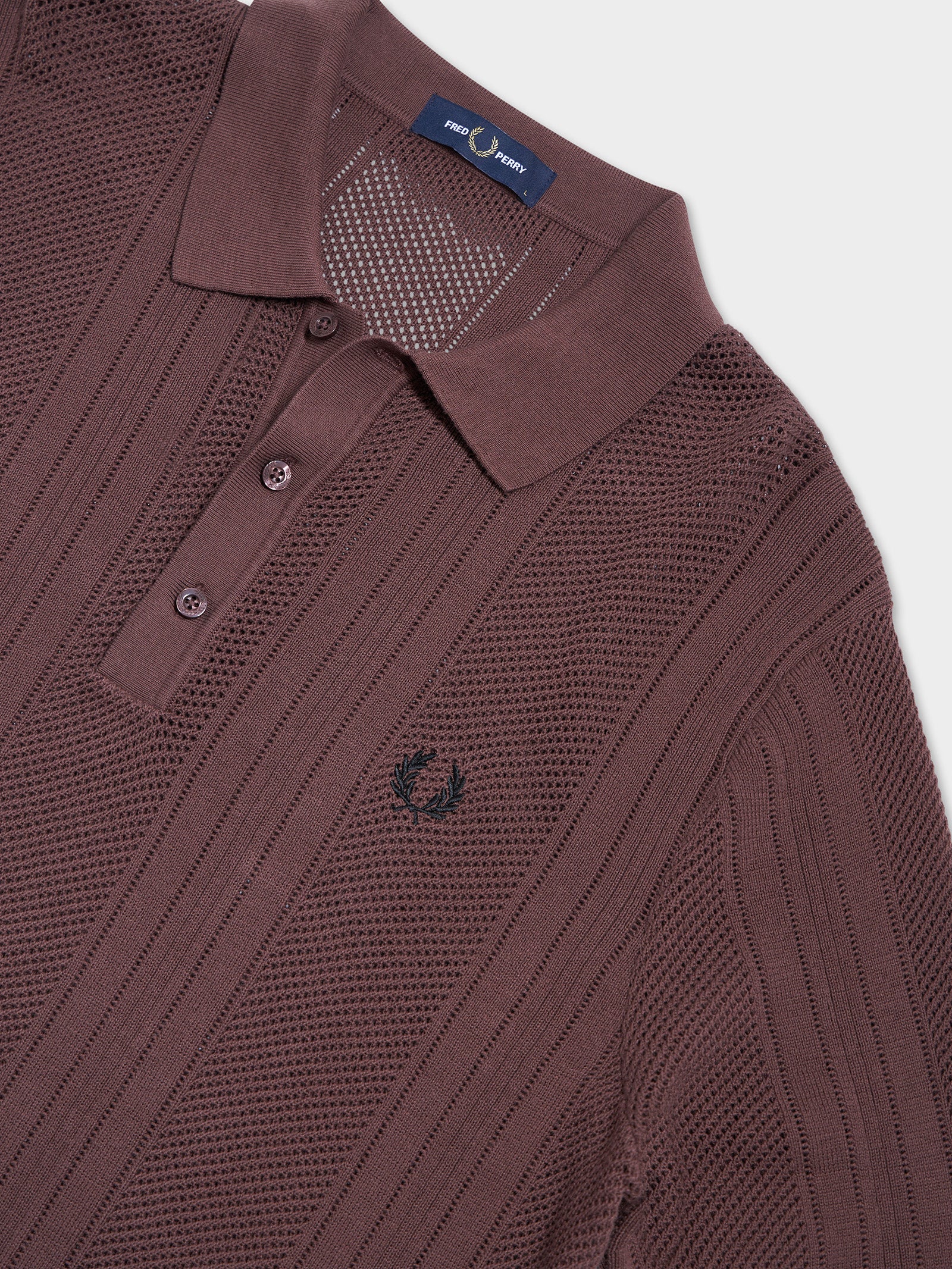 Cotton Crochet Knit Polo shirt - Image 3