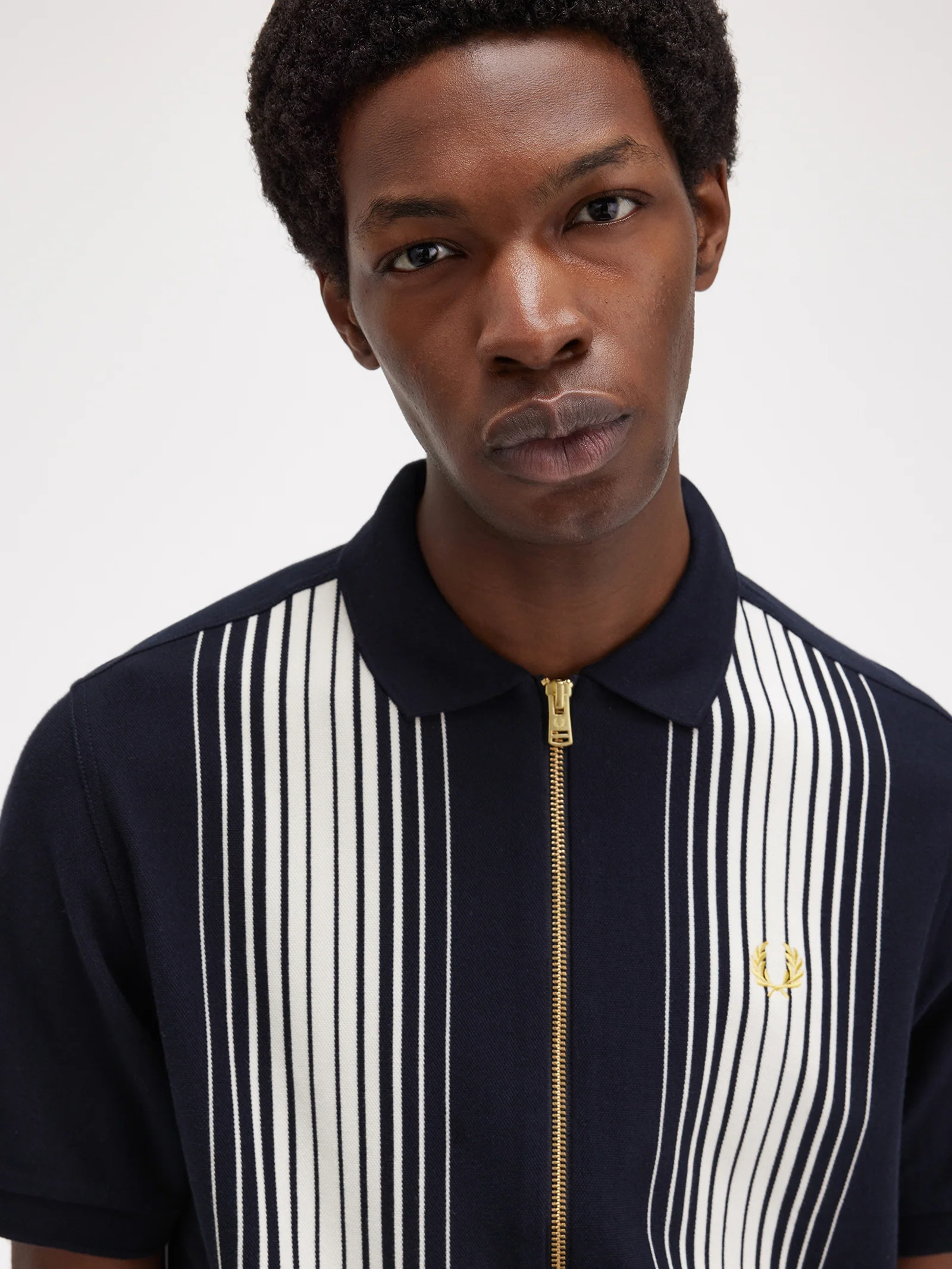Ombre Stripe Zip Polo Shirt - Image 4
