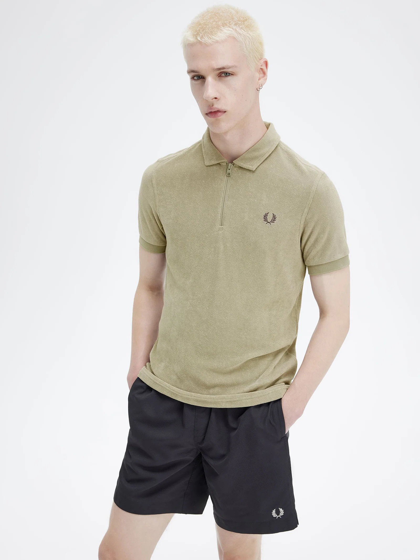 Zip Neck Toweling Polo Shirt - Image 2